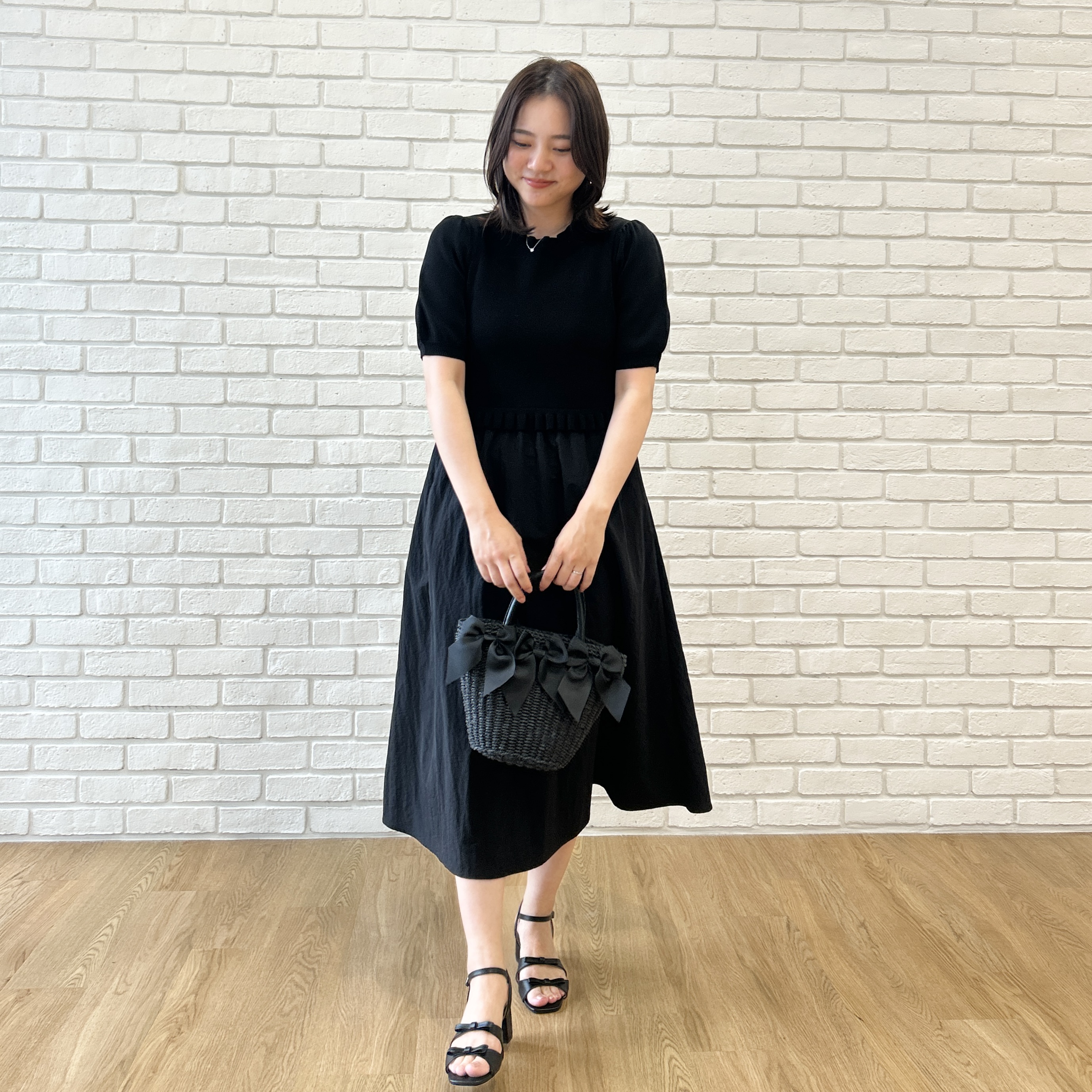 shinoさんの「Couture brooch｜ダブルリボンサンダル」を使ったコーディネート