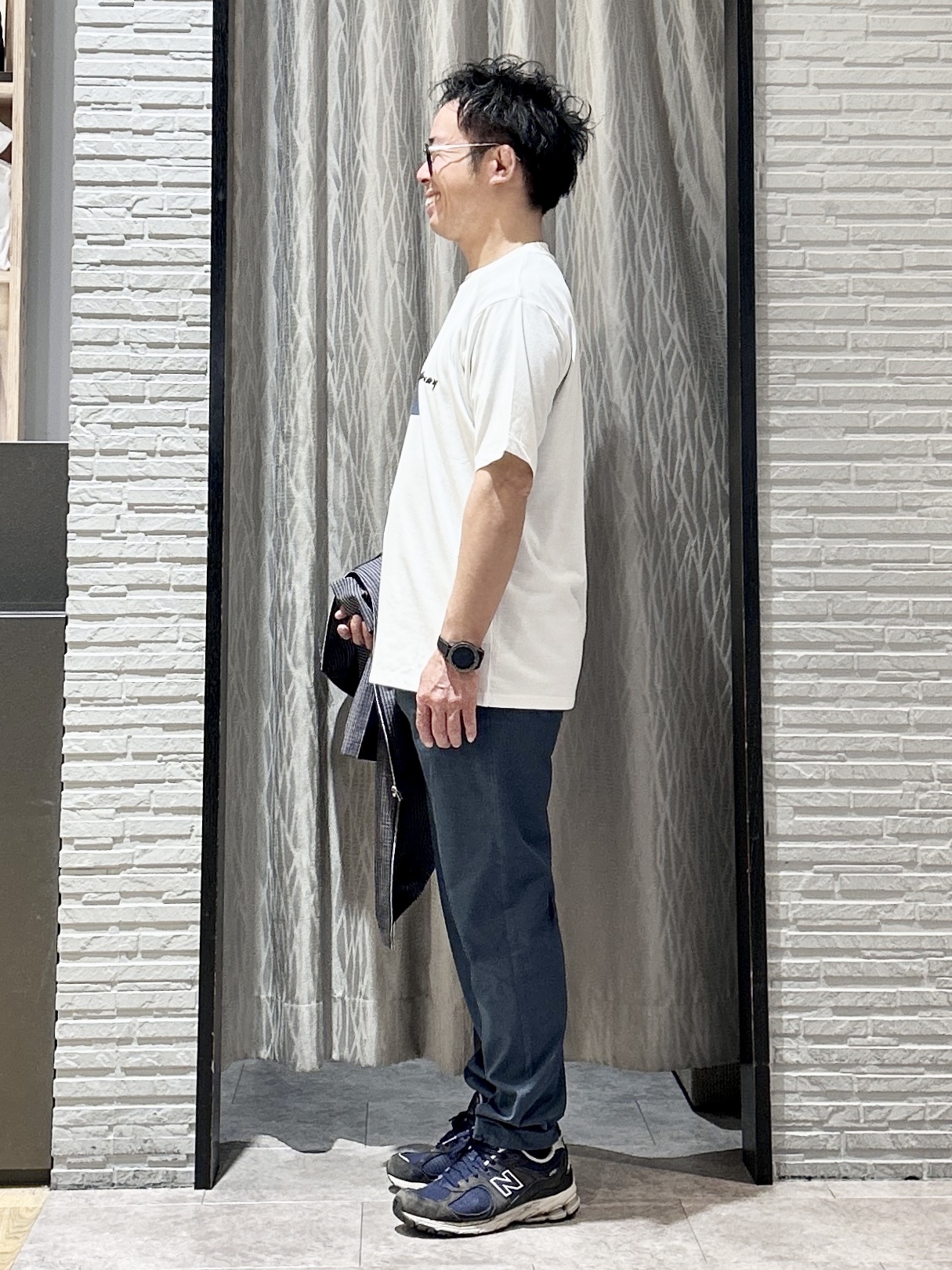 KENJI Iさんの「THE SHOP TK｜半袖チェックジップシャツ 洗濯機OK」を使ったコーディネート