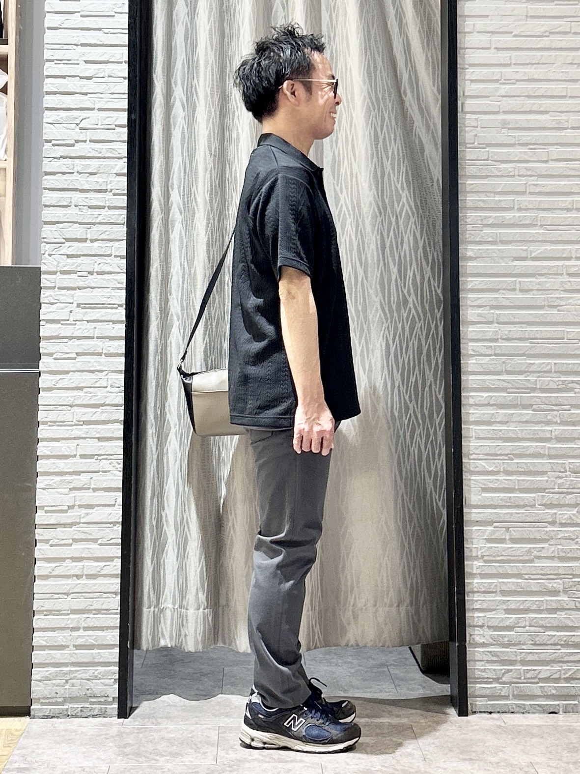 KENJI Iさんの「THE SHOP TK｜【シンプルすぎない大人の表情】ケーブルフクレポロシャツ 吸水速乾/UVケア/洗濯機OK」を使ったコーディネート
