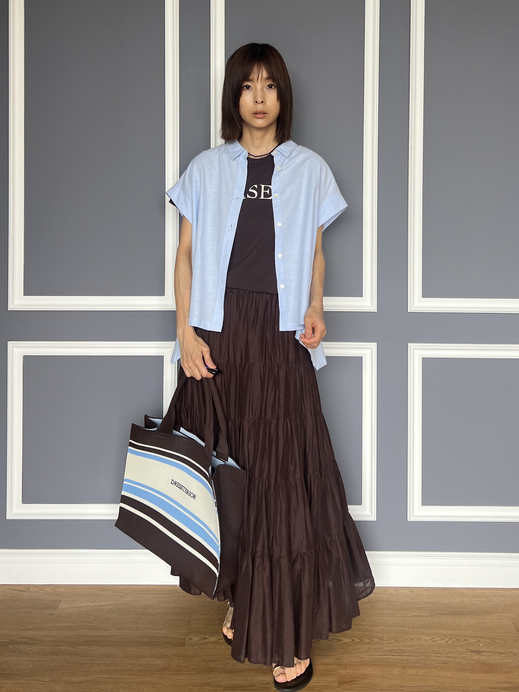 misaさんの「DRESSTERIOR｜mica della valle（ミカデラヴァッレ）Stella ボストンバッグ」を使ったコーディネート