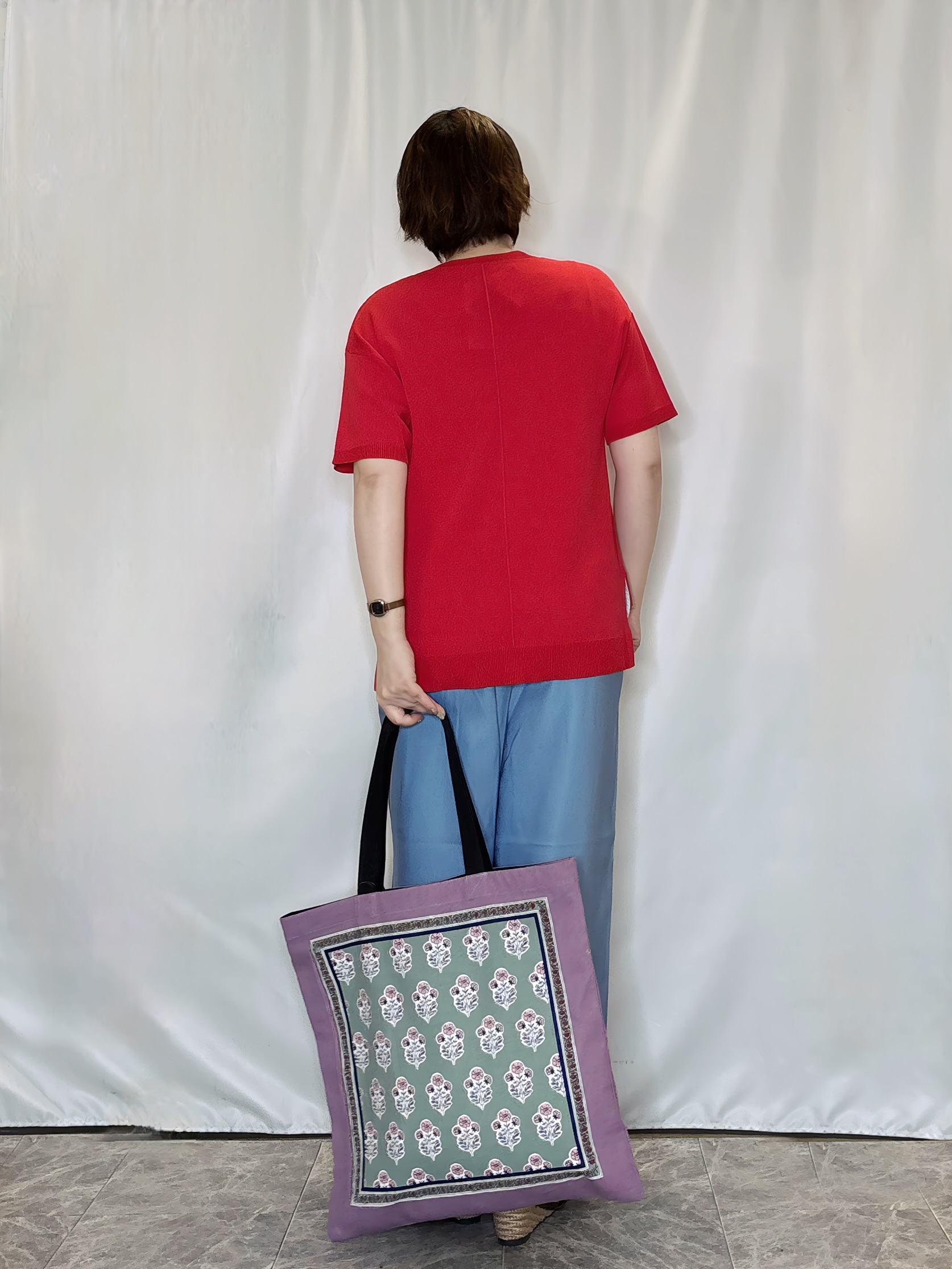 たみさんの「SHOO･LA･RUE｜【ひんやり/UV/洗濯機可/S-LL】毛玉になりにくい シャツレイヤード風半袖ニット」を使ったコーディネート