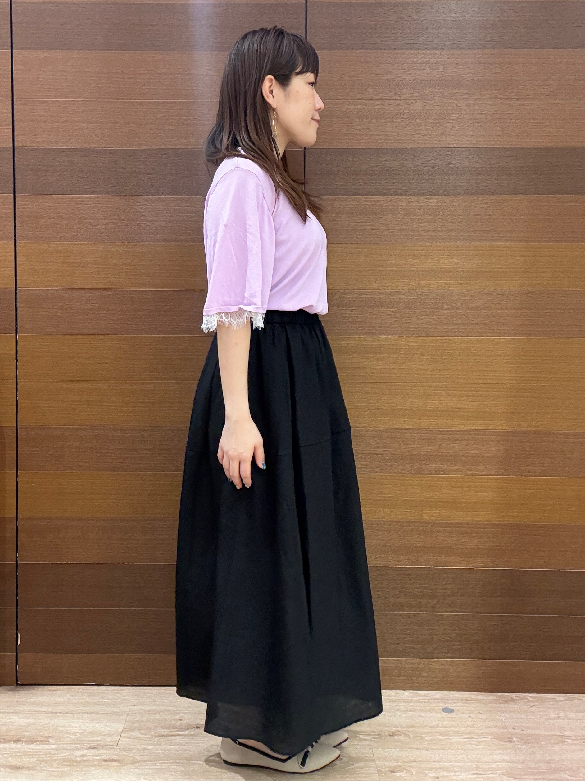 maichiさんの「OPAQUE.CLIP｜【遮熱性】袖口レース フレアスリーブニット《洗濯機OK／抗ピル》」を使ったコーディネート