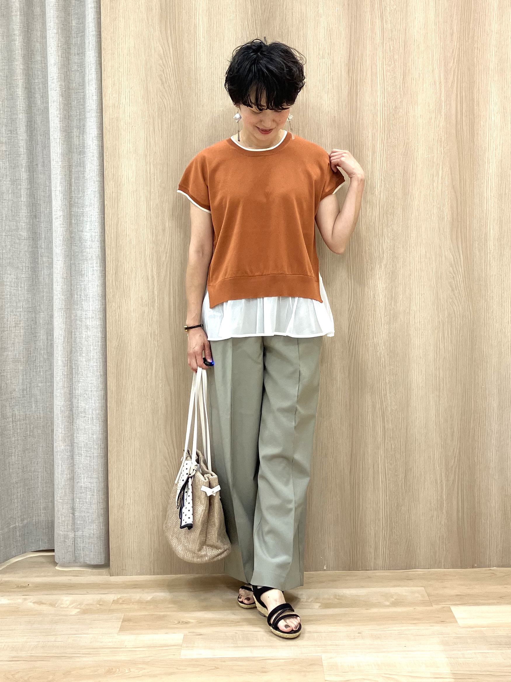 Keiさんの「grove｜人気デザインが夏verで登場！【体型カバー】裾レイヤードニット」を使ったコーディネート