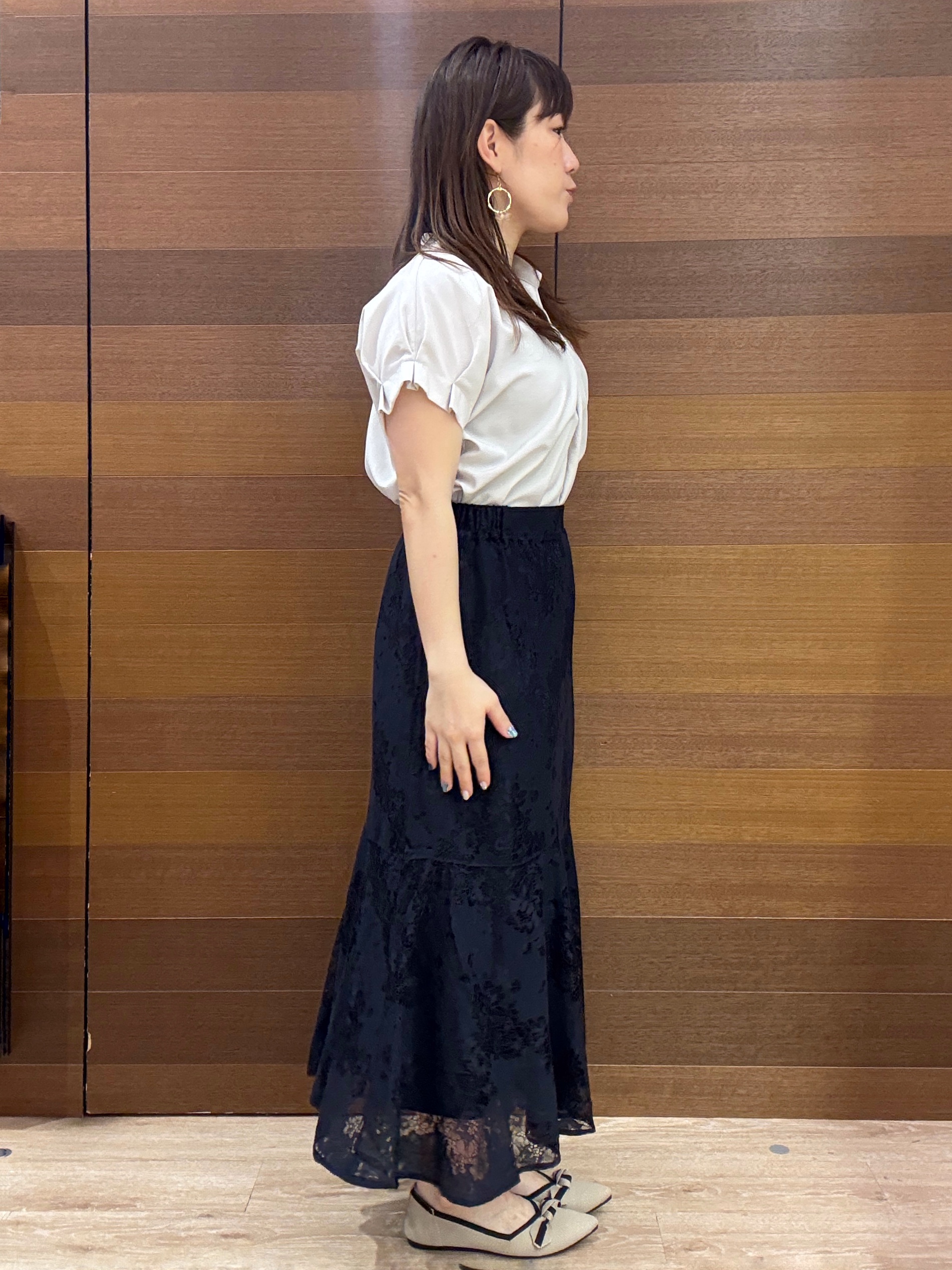 maichiさんの「OPAQUE.CLIP｜【接触冷感／吸水速乾】タックスキッパーブラウス《防シワ／イージーアイロン／洗濯機OK／9col》」を使ったコーディネート