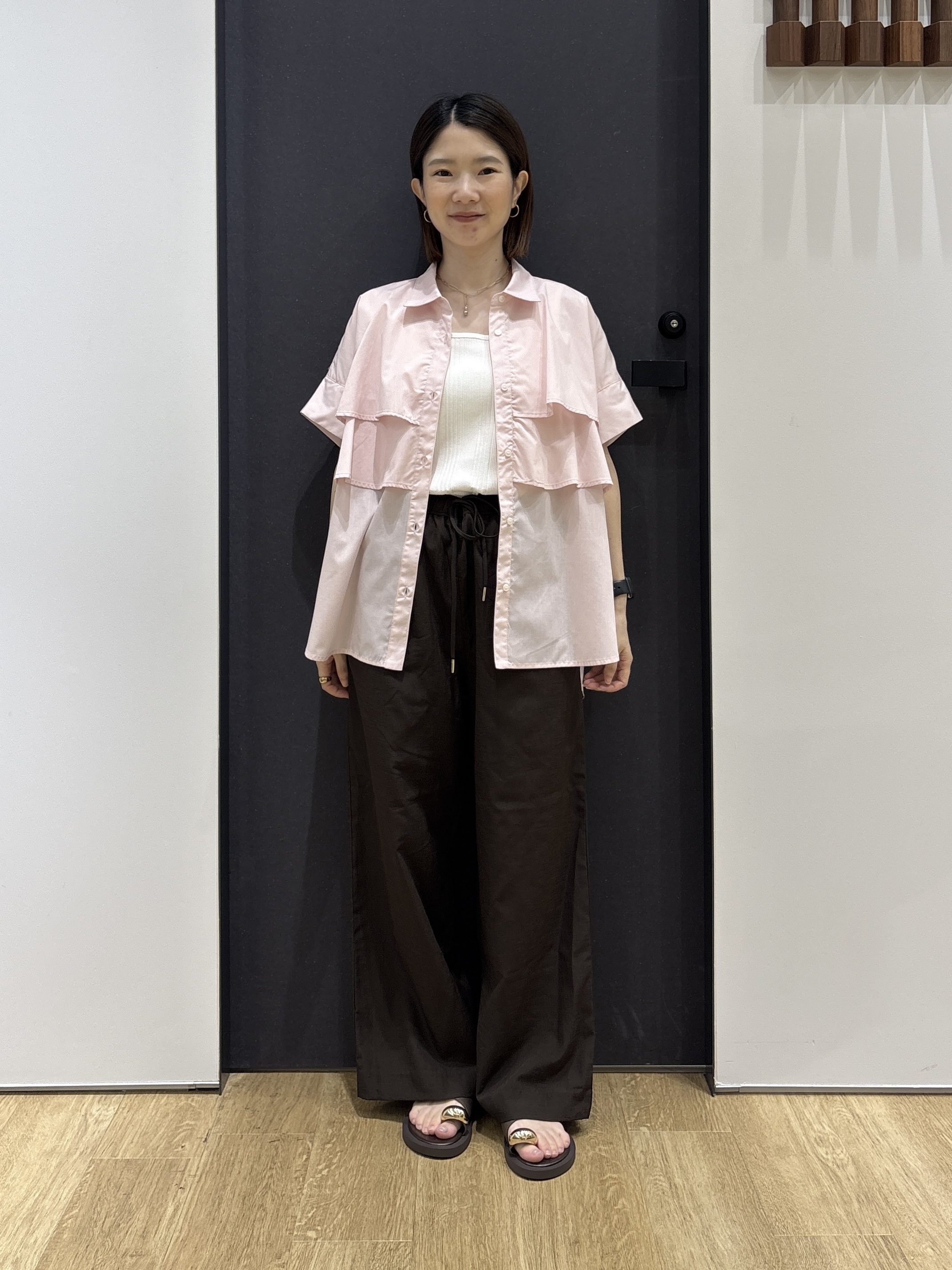 risaさんの「Dessin｜【マシンウォッシャブル】ダブルフリルブラウス」を使ったコーディネート