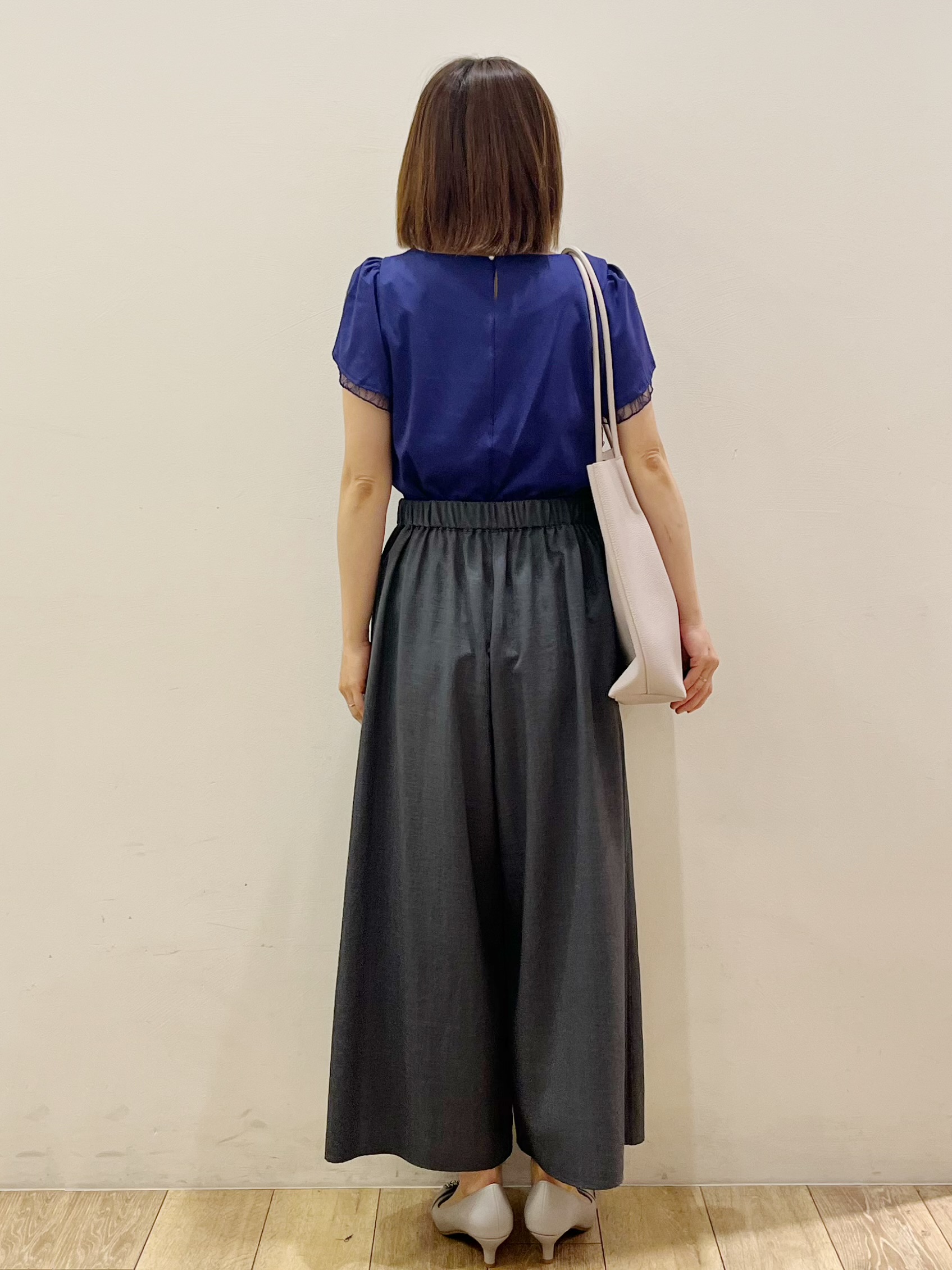 kcさんの「OPAQUE.CLIP｜【接触冷感／UVケア】ハートネックレースレイヤードトップス《洗濯機OK／6col》」を使ったコーディネート