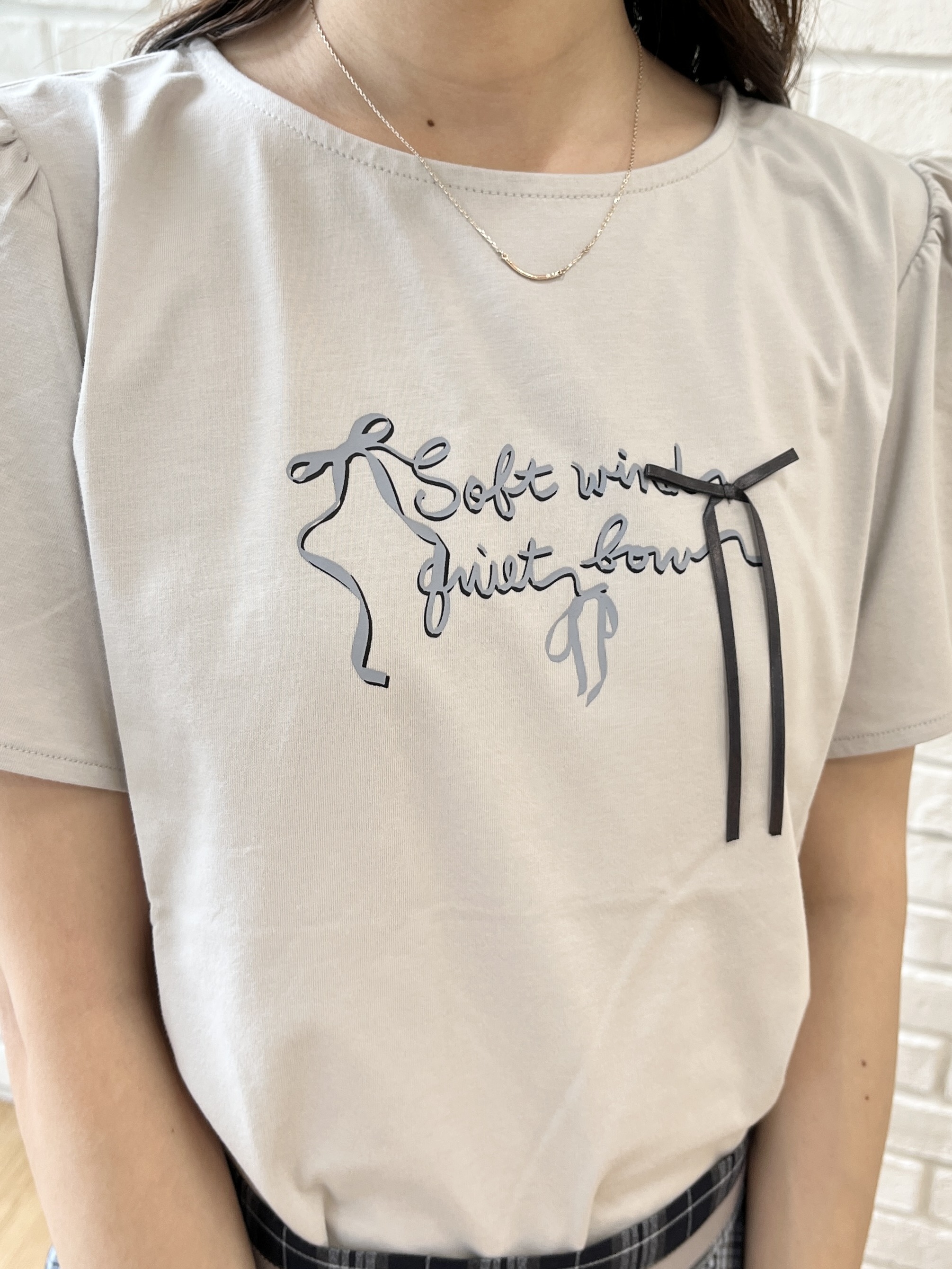 はばさんの「Couture brooch｜リボンロゴTシャツ」を使ったコーディネート