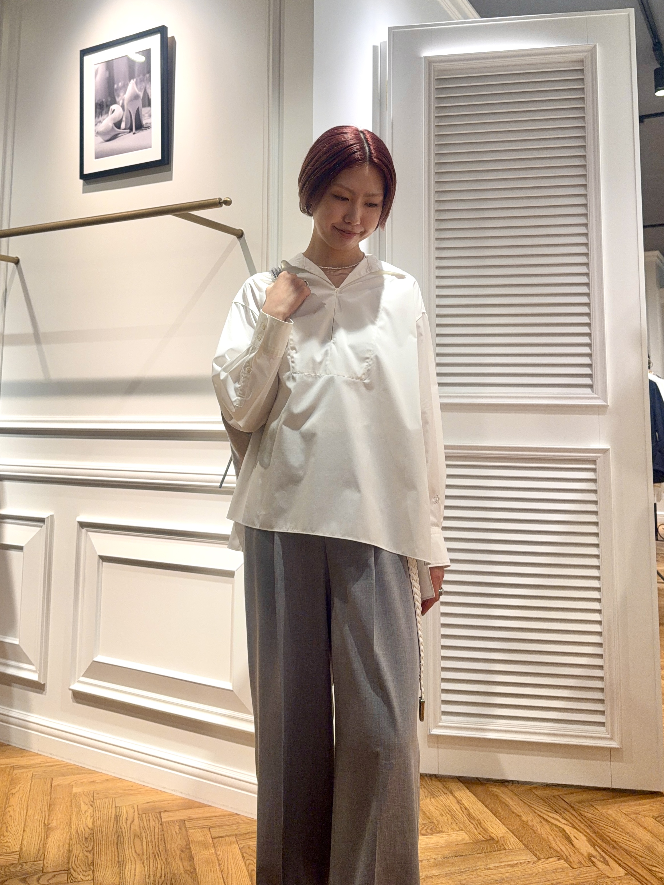 renaさんの「DRESSTERIOR｜【接触冷感/UVカット/着回し】スキッパーブラウス」を使ったコーディネート