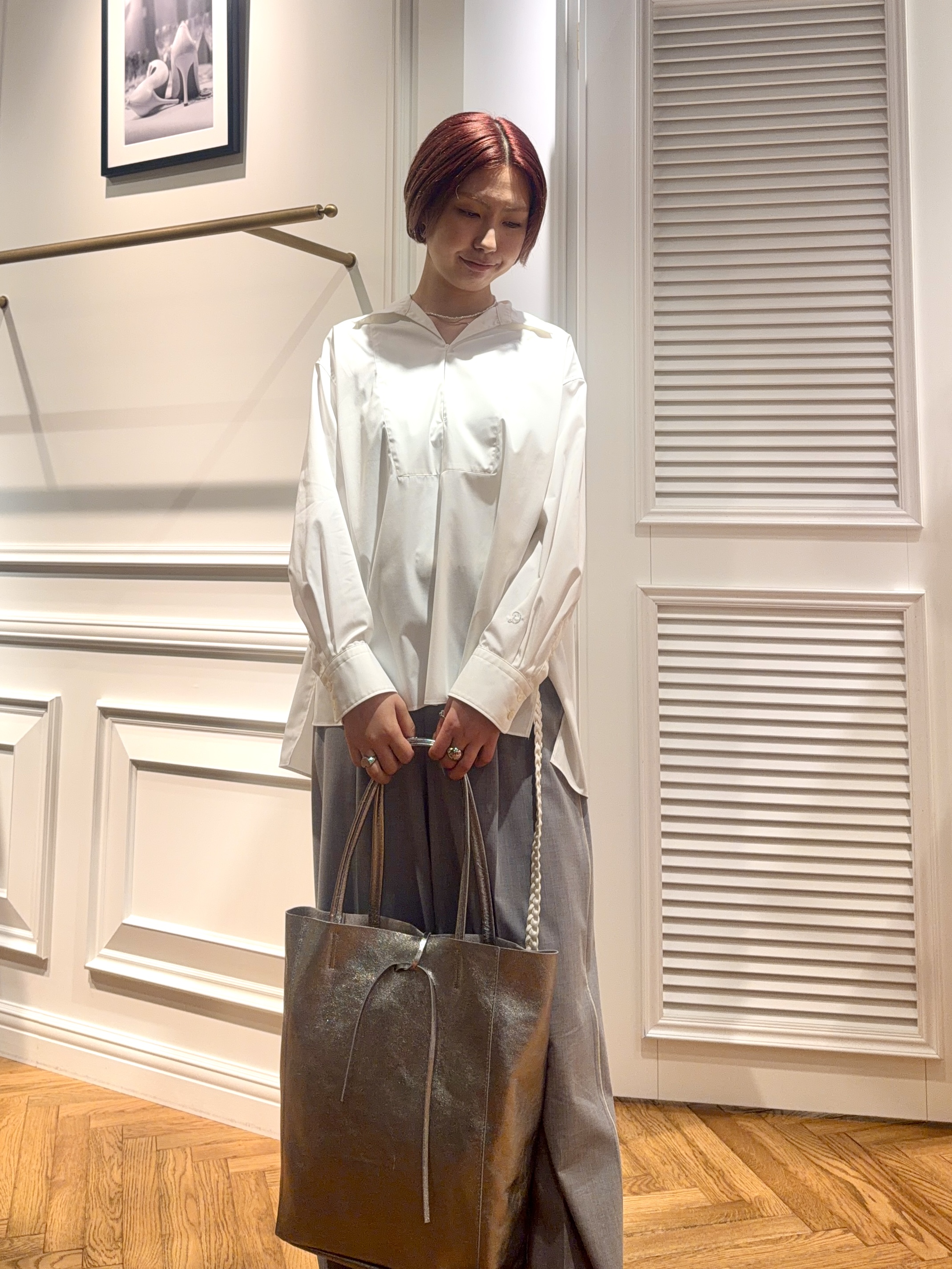 renaさんの「DRESSTERIOR｜【接触冷感/UVカット/着回し】スキッパーブラウス」を使ったコーディネート