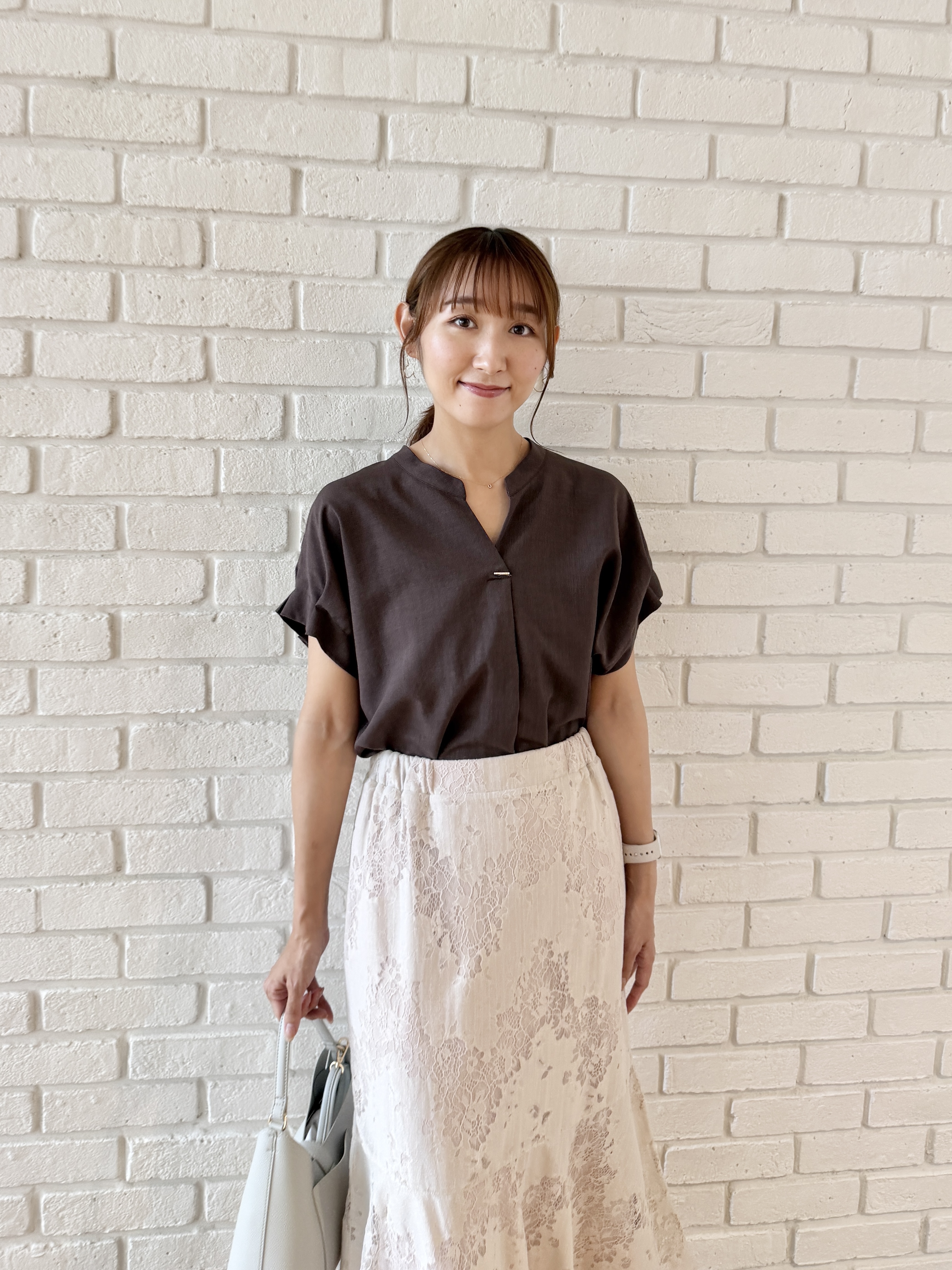 みぃさんの「index｜【接触冷感／吸水速乾】タックスキッパーブラウス《防シワ／イージーアイロン／洗濯機OK／9col》」を使ったコーディネート