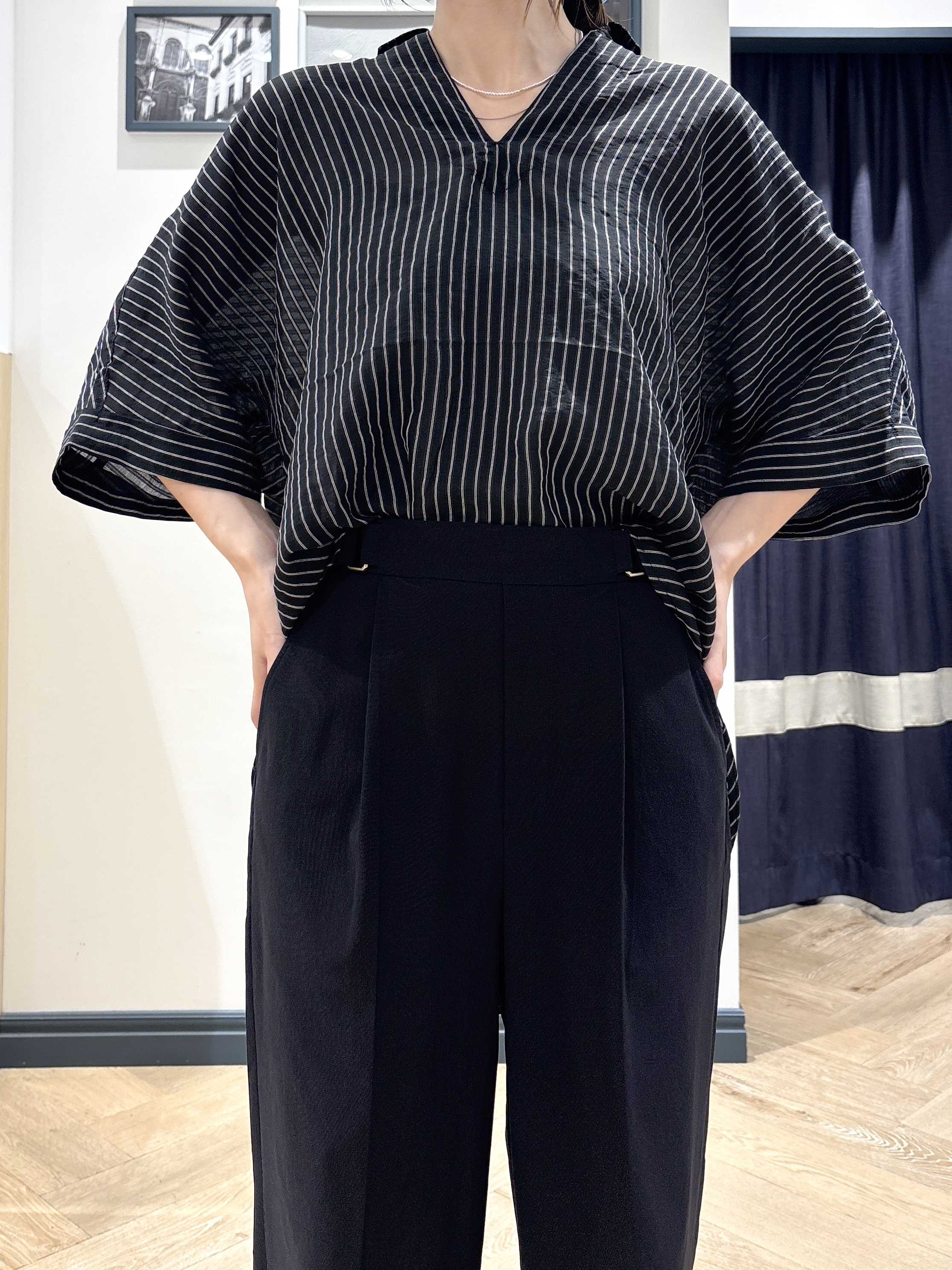ayakaさんの「grove｜【洗濯機◎・体型カバー】ON/OFF使える、シアースキッパーシャツ」を使ったコーディネート