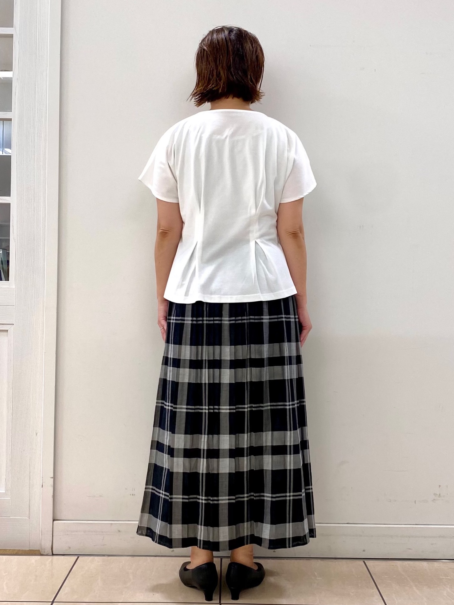 ksmさんの「Reflect｜【UVカット／接触冷感／吸水速乾】タックデザインフレアトップス」を使ったコーディネート