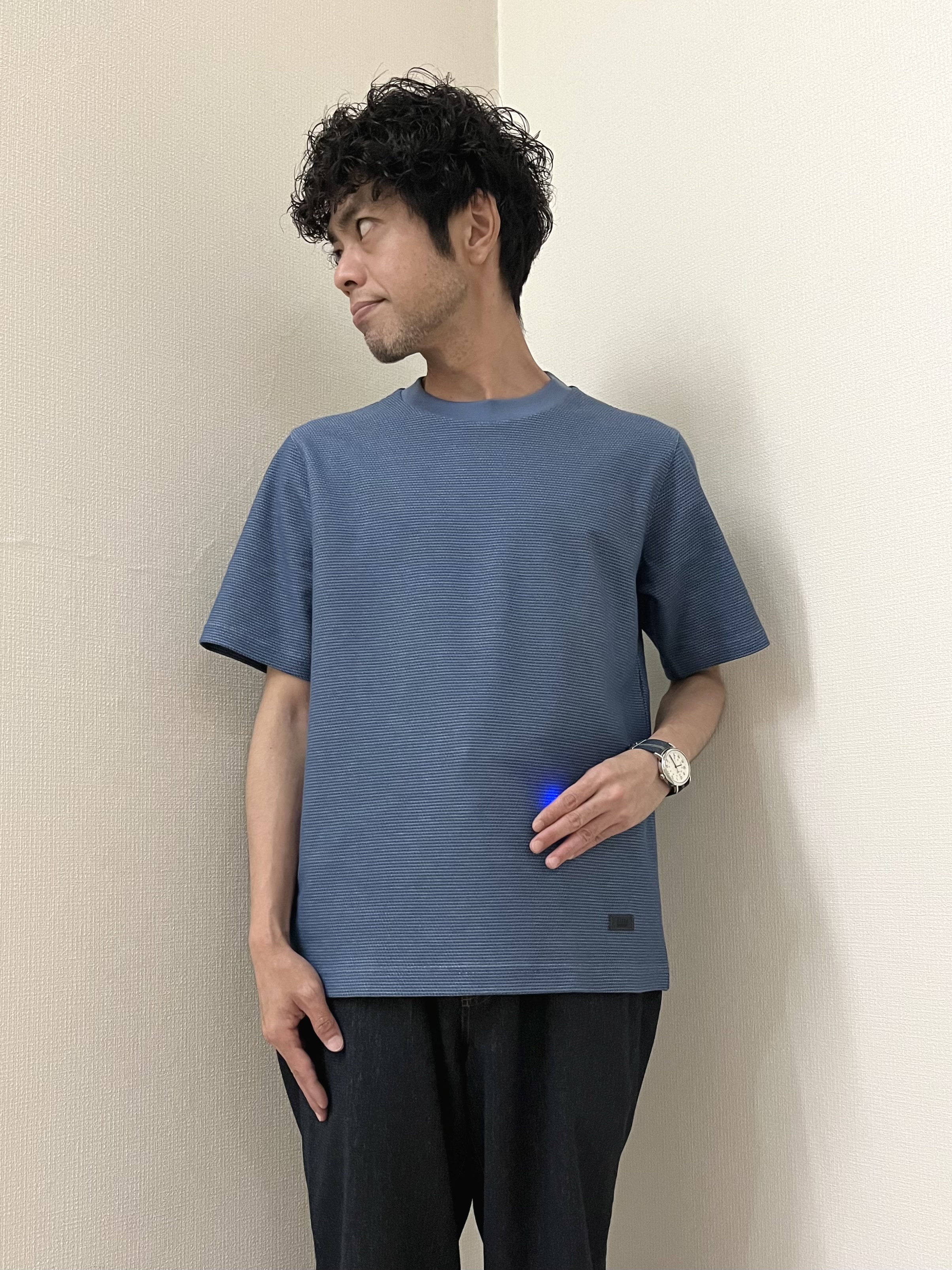 URAさんの「TAKEO KIKUCHI｜【通気性】トリコットサッカー オープンカラー シャツ」を使ったコーディネート