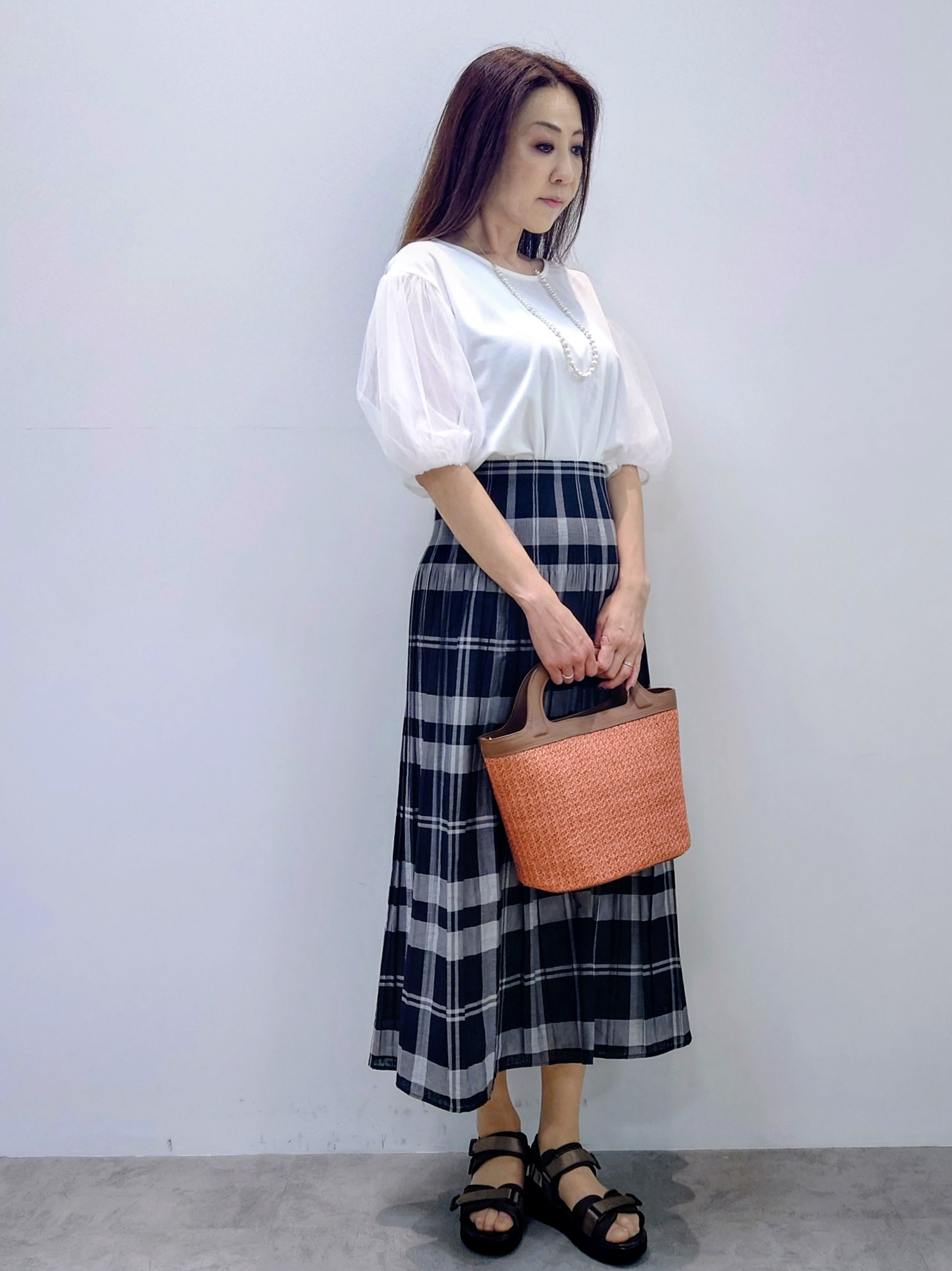 yoshiさんの「Reflect｜【UVカット／接触冷感／吸水速乾】チュールスリーブプルオーバー」を使ったコーディネート