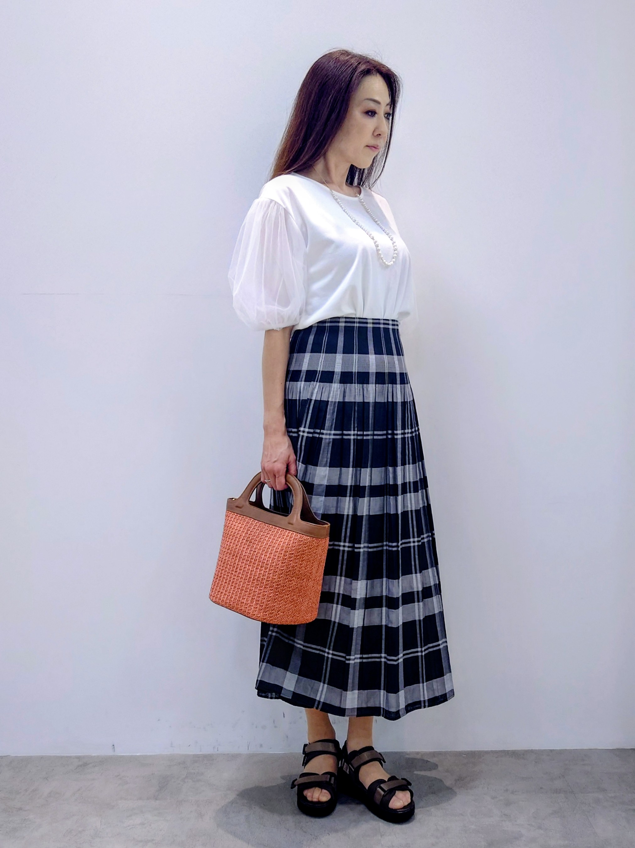 yoshiさんの「Reflect｜【UVカット／接触冷感／吸水速乾】チュールスリーブプルオーバー」を使ったコーディネート