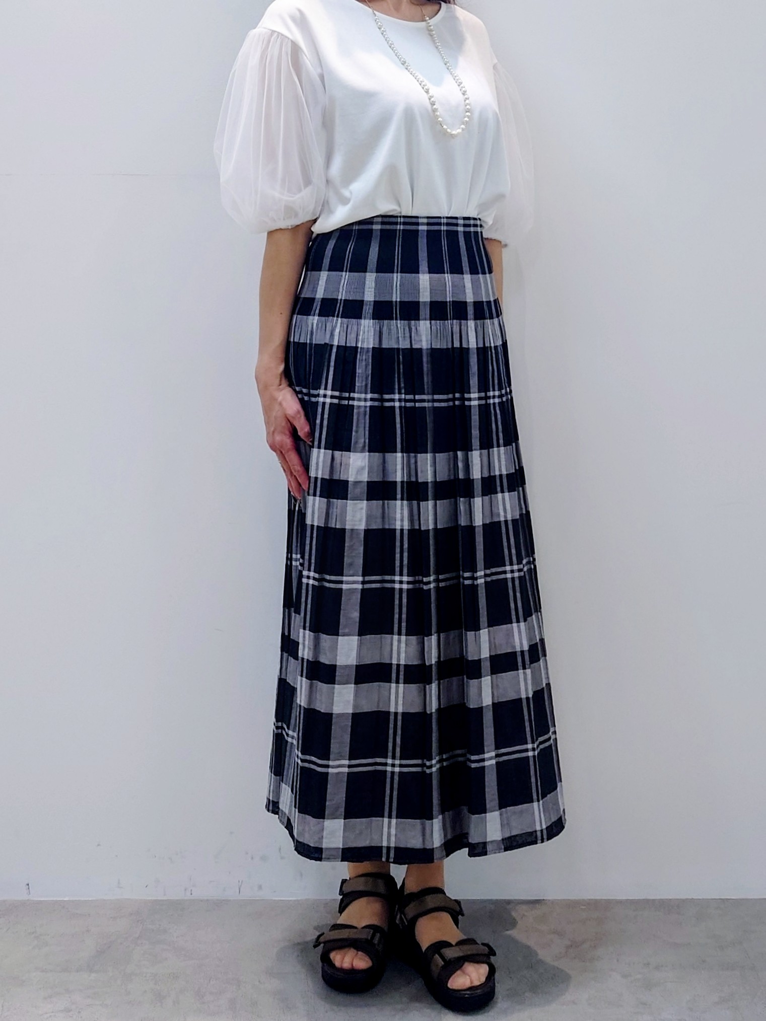 yoshiさんの「Reflect｜【UVカット／接触冷感／吸水速乾】チュールスリーブプルオーバー」を使ったコーディネート