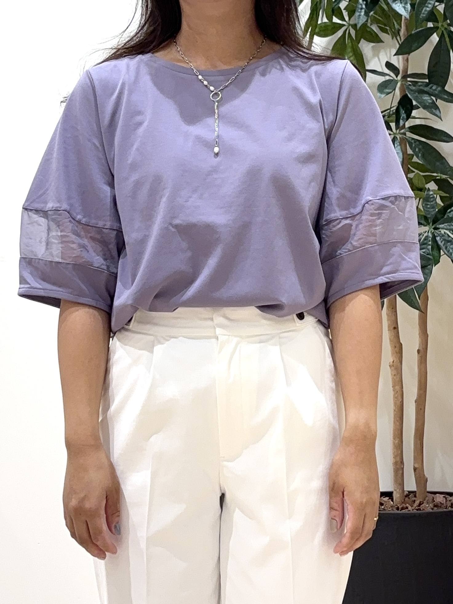 miraiさんの「grove｜【吸水速乾・UVカット・接触冷感】シアードッキングランタンスリーブTシャツ」を使ったコーディネート