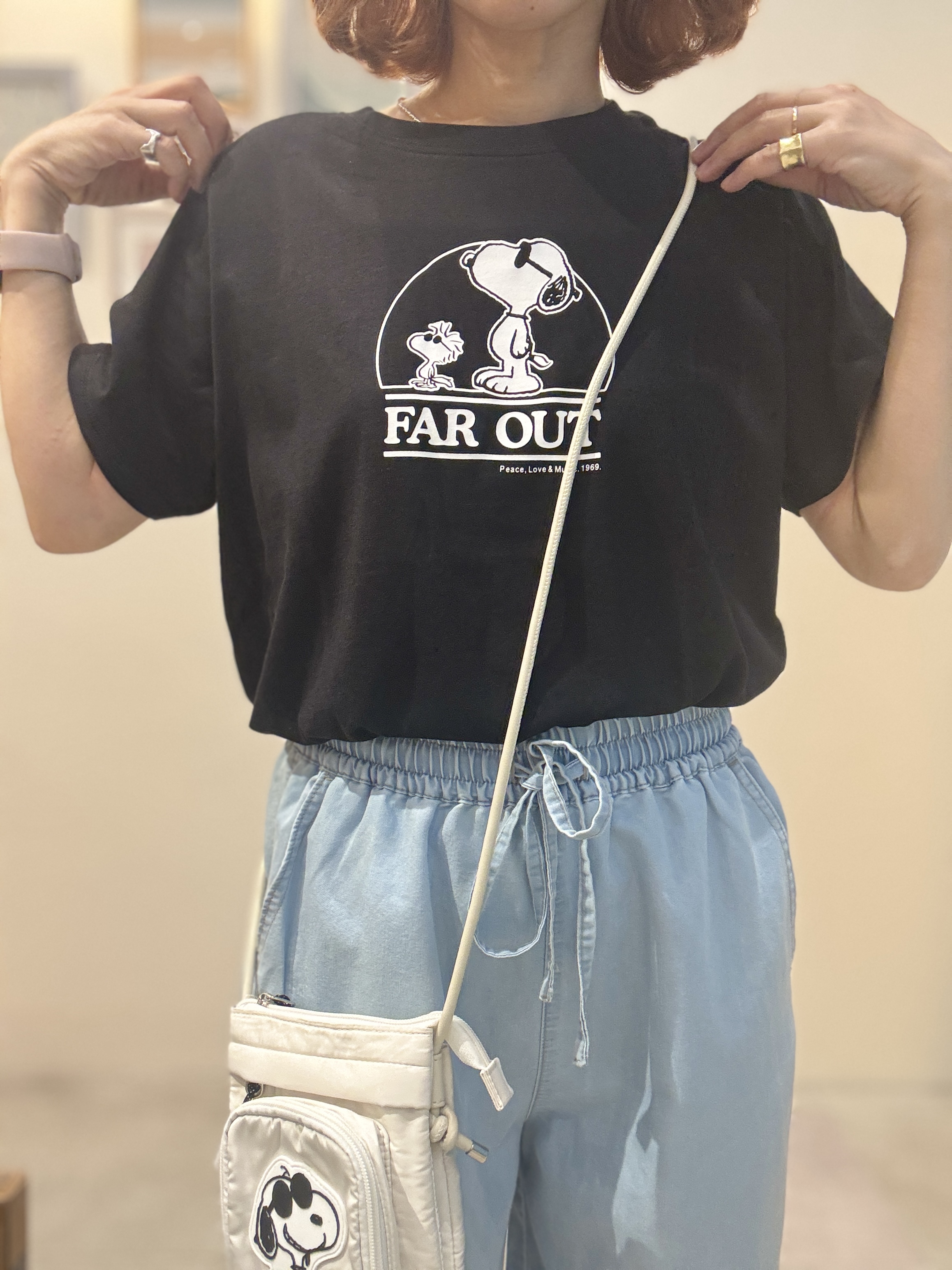たけぴさんの「SHOO･LA･RUE｜【PEANUTS】ひんやりプリントTシャツ」を使ったコーディネート