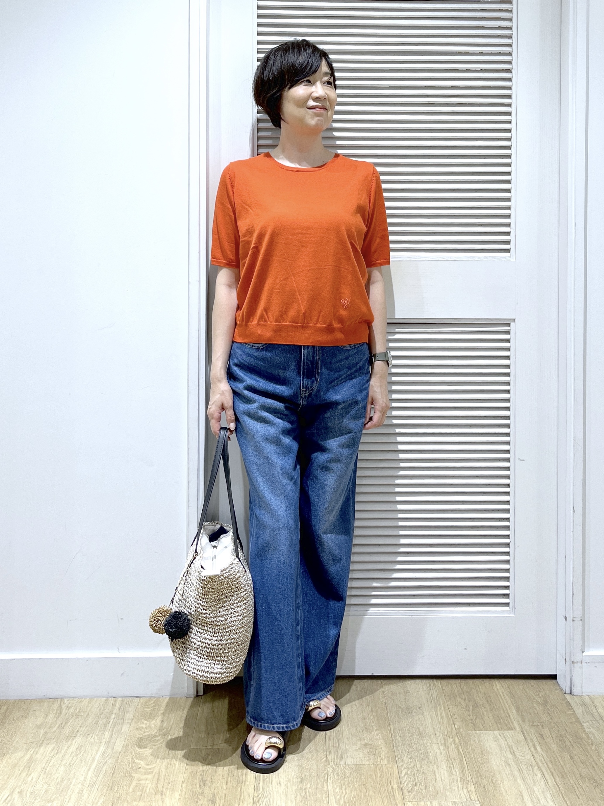 Miyazakiさんの「Dessin｜【9色展開/接触冷感/UVカット】ドライタッチサマーニットT」を使ったコーディネート