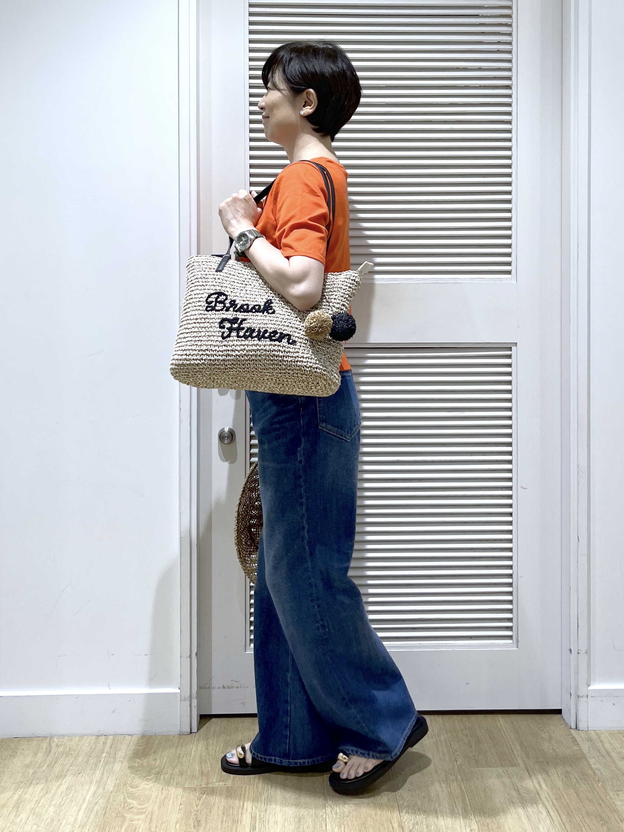 Miyazakiさんの「Dessin｜【9色展開/接触冷感/UVカット】ドライタッチサマーニットT」を使ったコーディネート