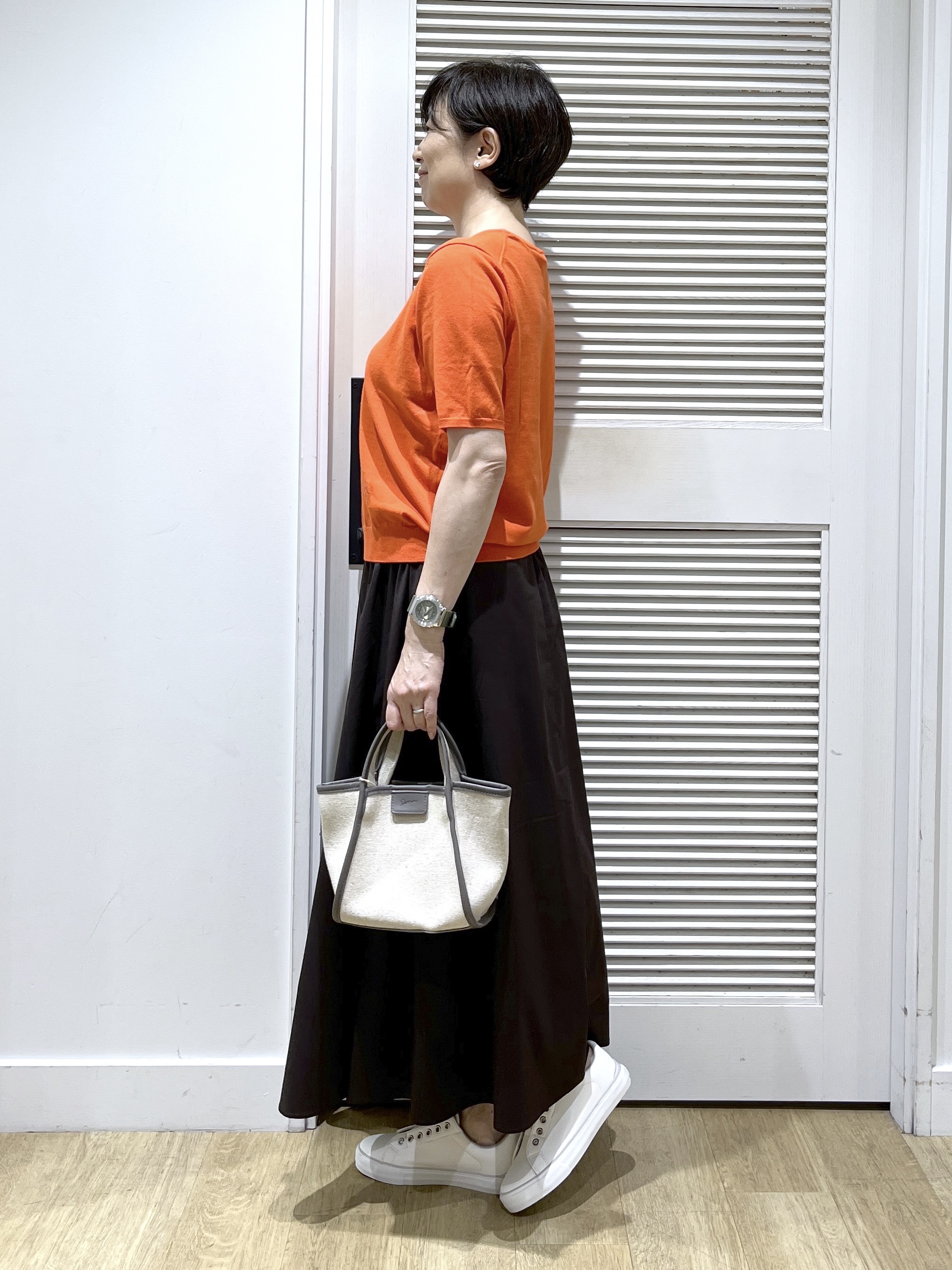 Miyazakiさんの「Dessin｜【9色展開/接触冷感/UVカット】ドライタッチサマーニットT」を使ったコーディネート