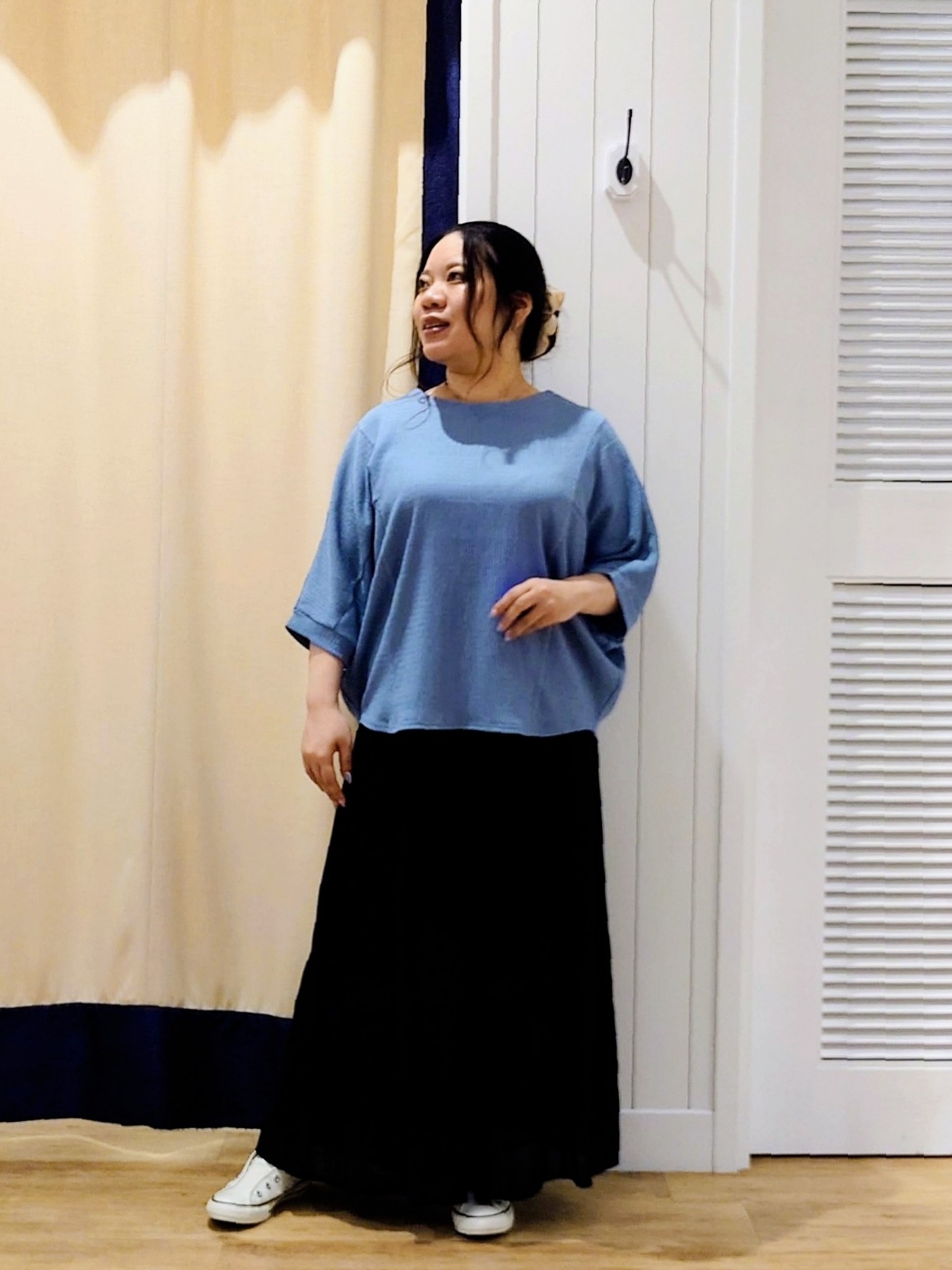 Haraさんの「Dessin｜シュリンクジャージ カットソー」を使ったコーディネート