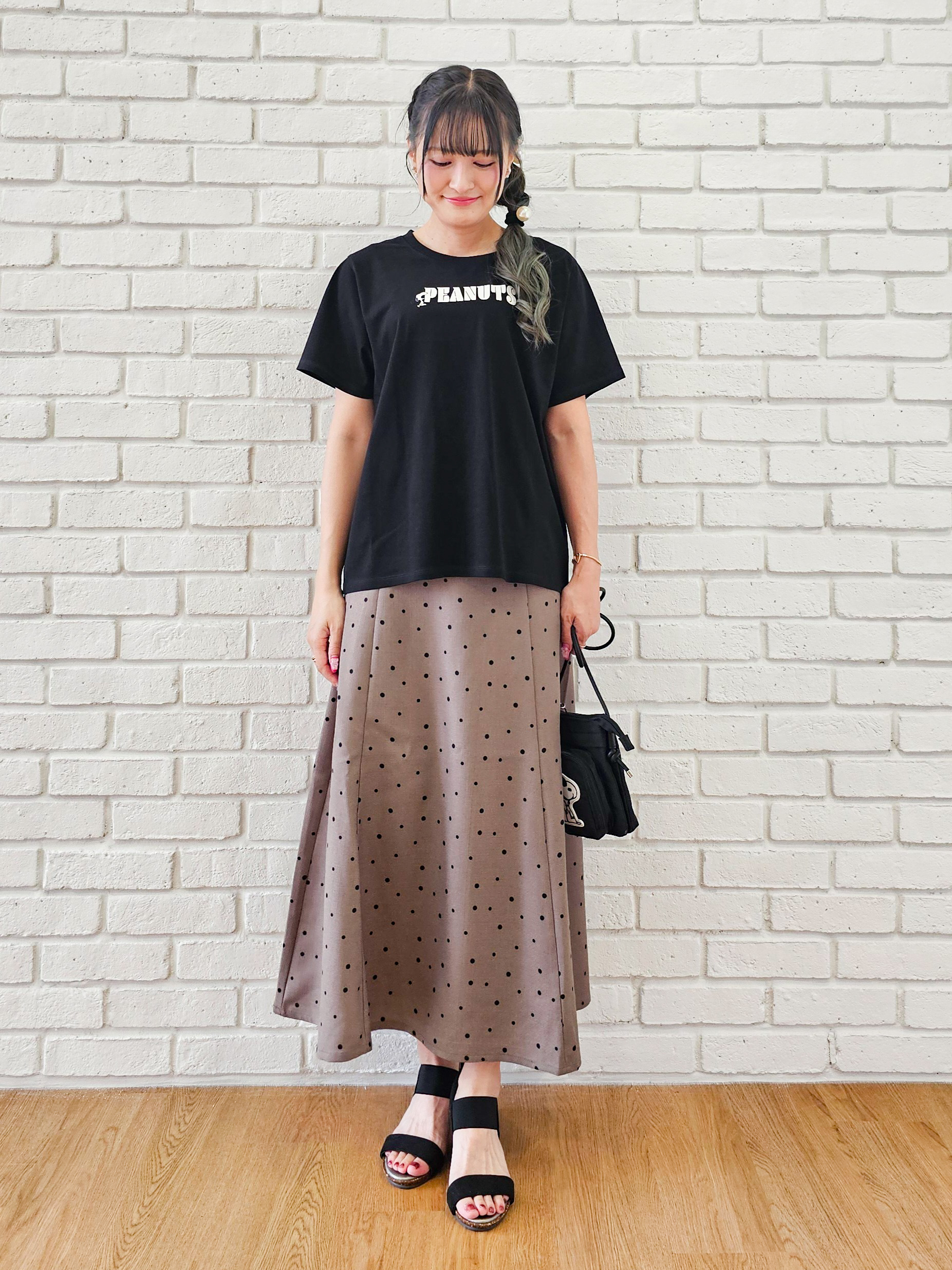 ゆゆさんの「SHOO･LA･RUE｜【PEANUTS】ひんやりプリントTシャツ」を使ったコーディネート