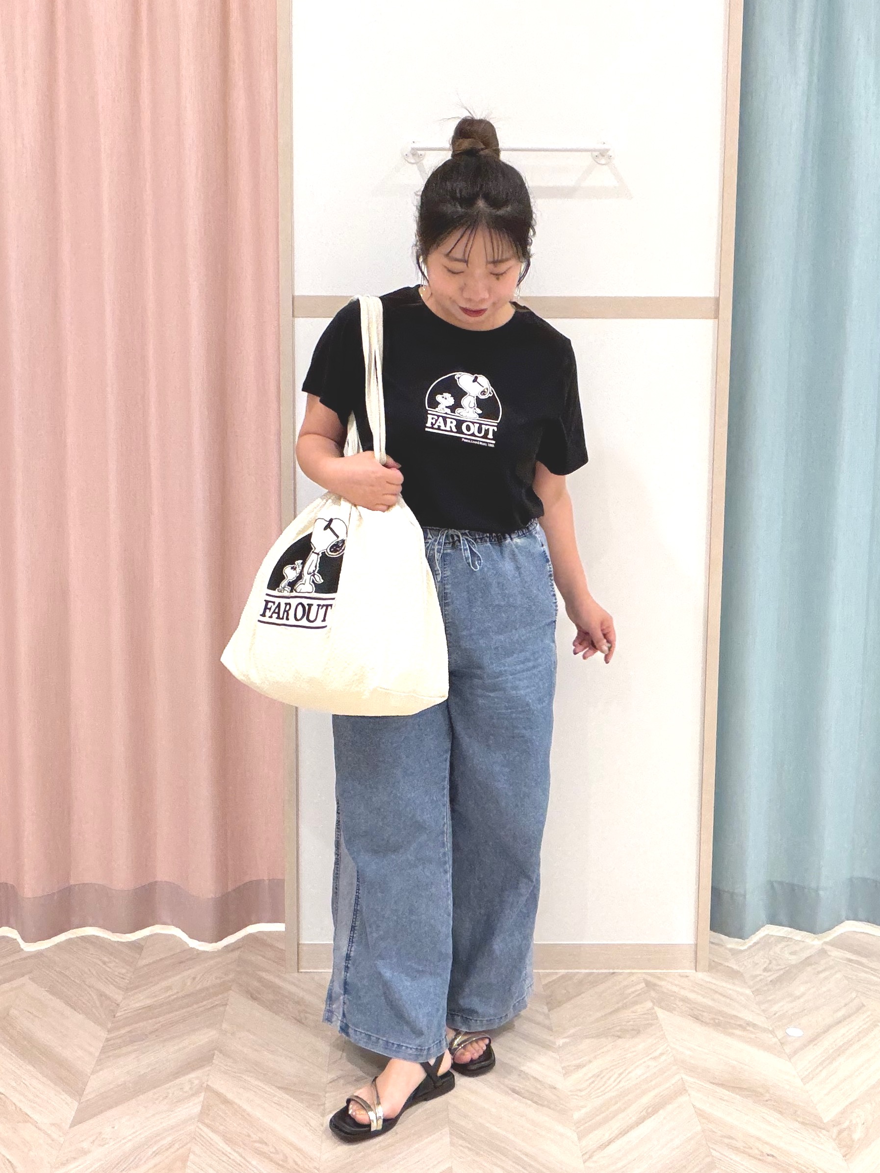 まちゃんなちゃんさんの「SHOO･LA･RUE｜【PEANUTS】ひんやりプリントTシャツ」を使ったコーディネート