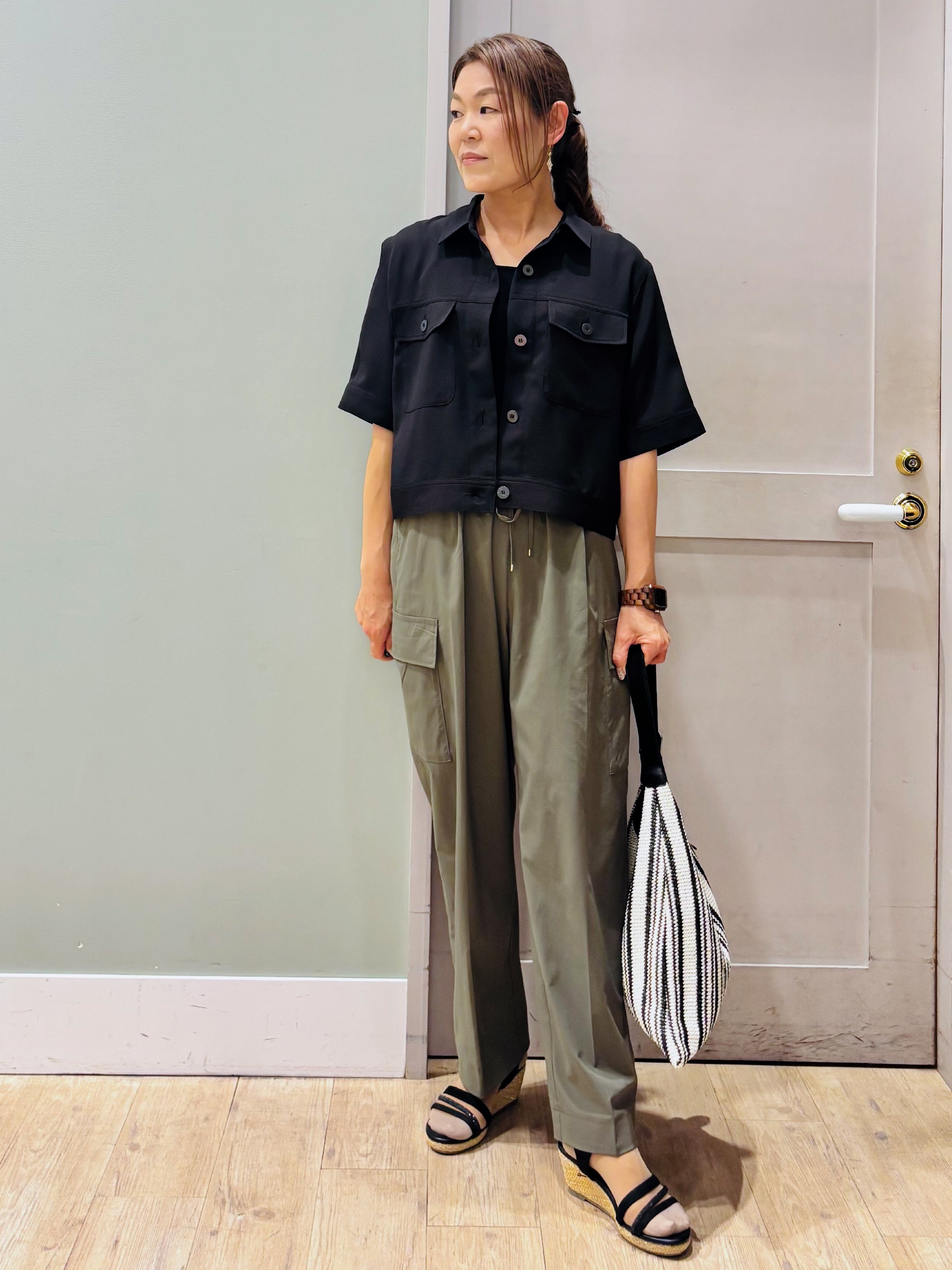 Komi☆さんの「grove｜【吸水速乾・通気性・洗える】衿付きハーフジャケット」を使ったコーディネート