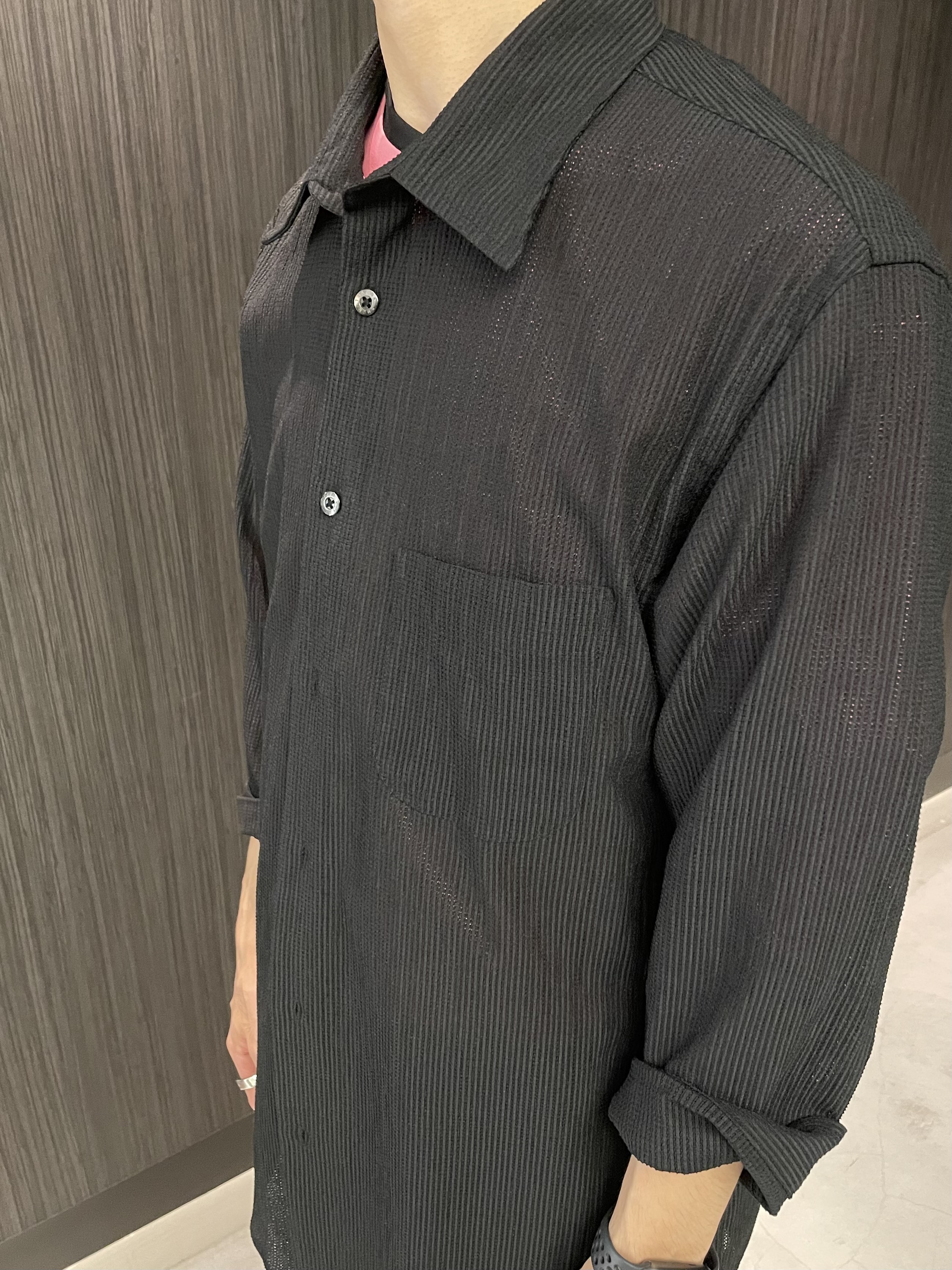 Okdさんの「TAKEO KIKUCHI｜【通気性】トリコットサッカー 7分袖シャツ」を使ったコーディネート