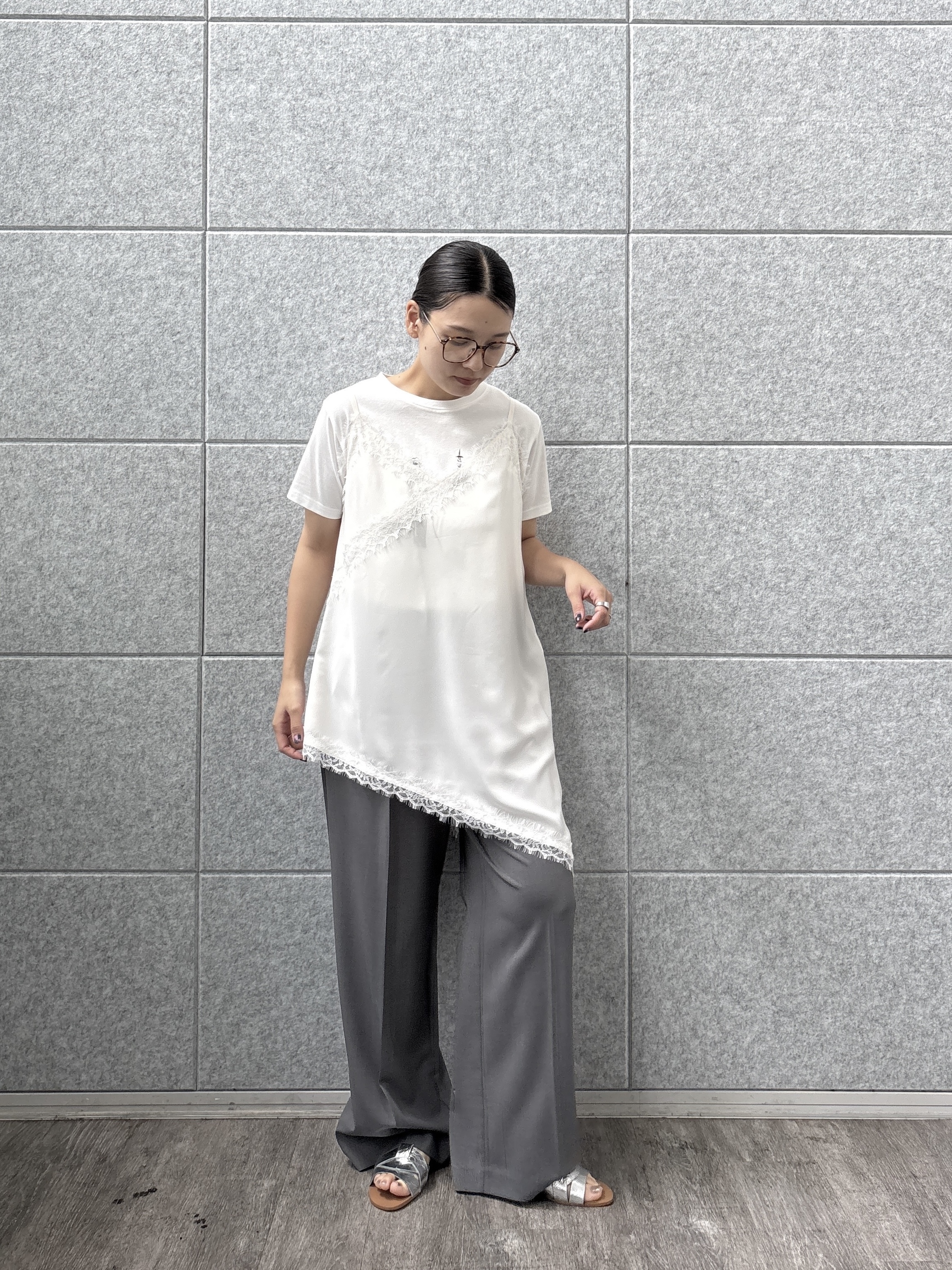 ayanoさんの「INDIVI｜チュニック丈レースキャミ」を使ったコーディネート