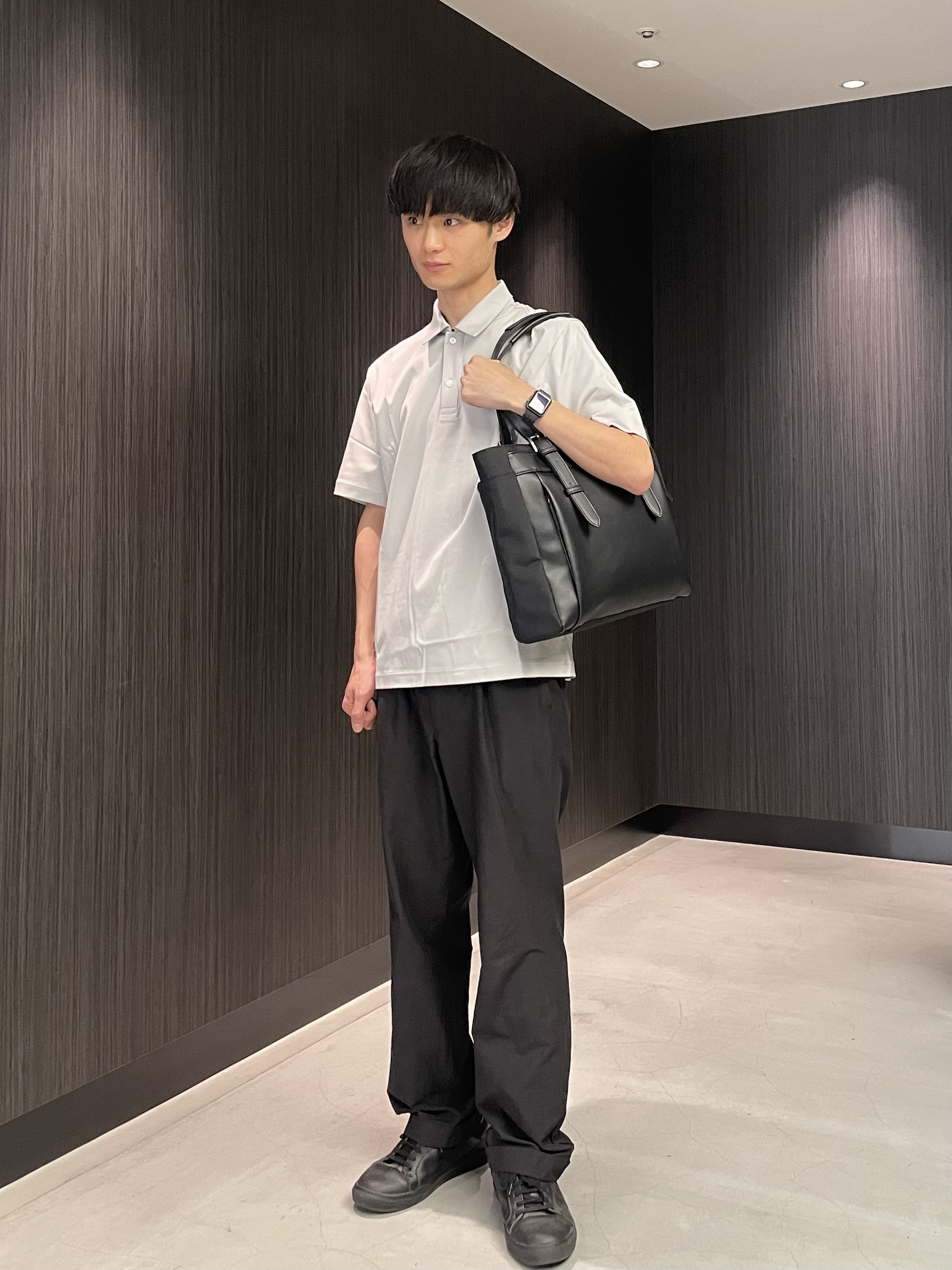 Okdさんの「TAKEO KIKUCHI｜【接触冷感】アイスクリアコットン ワンポイント ポロシャツ」を使ったコーディネート