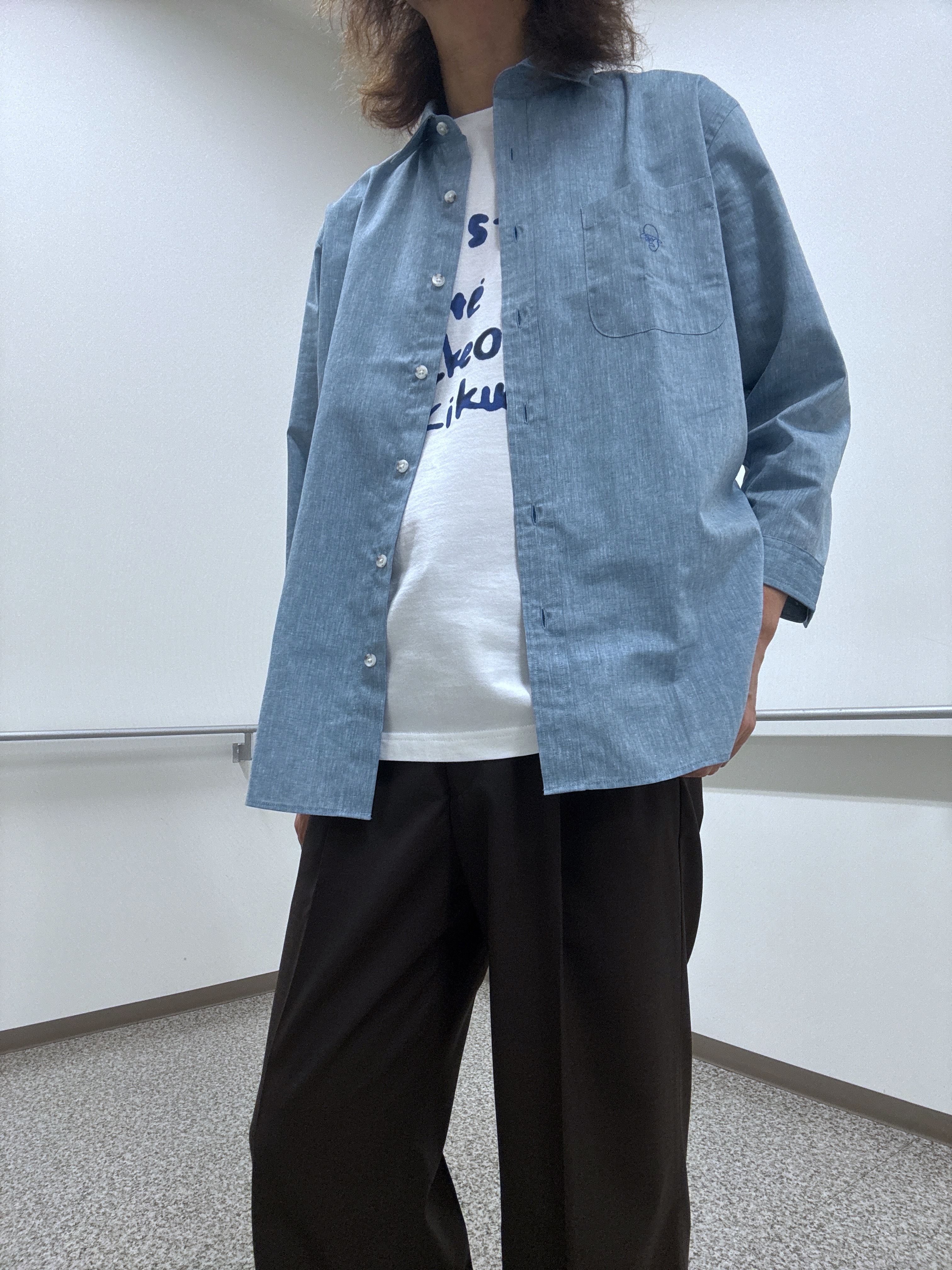 おーのさんの「TAKEO KIKUCHI｜【接触冷感】ハイブリッド リネン 七分袖シャツ」を使ったコーディネート