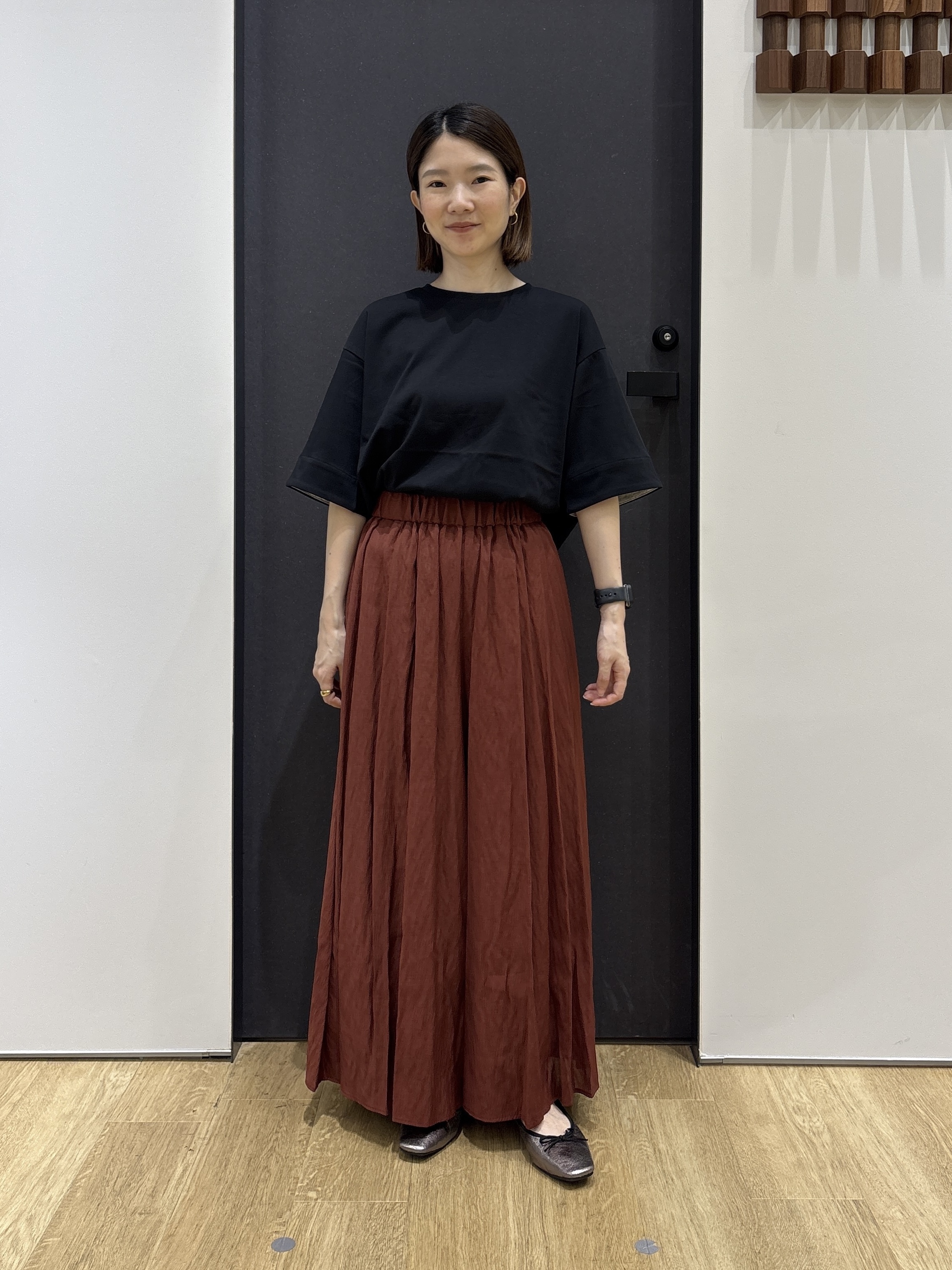 risaさんの「Dessin｜レザー調スクエアトゥ  フラットパンプス」を使ったコーディネート