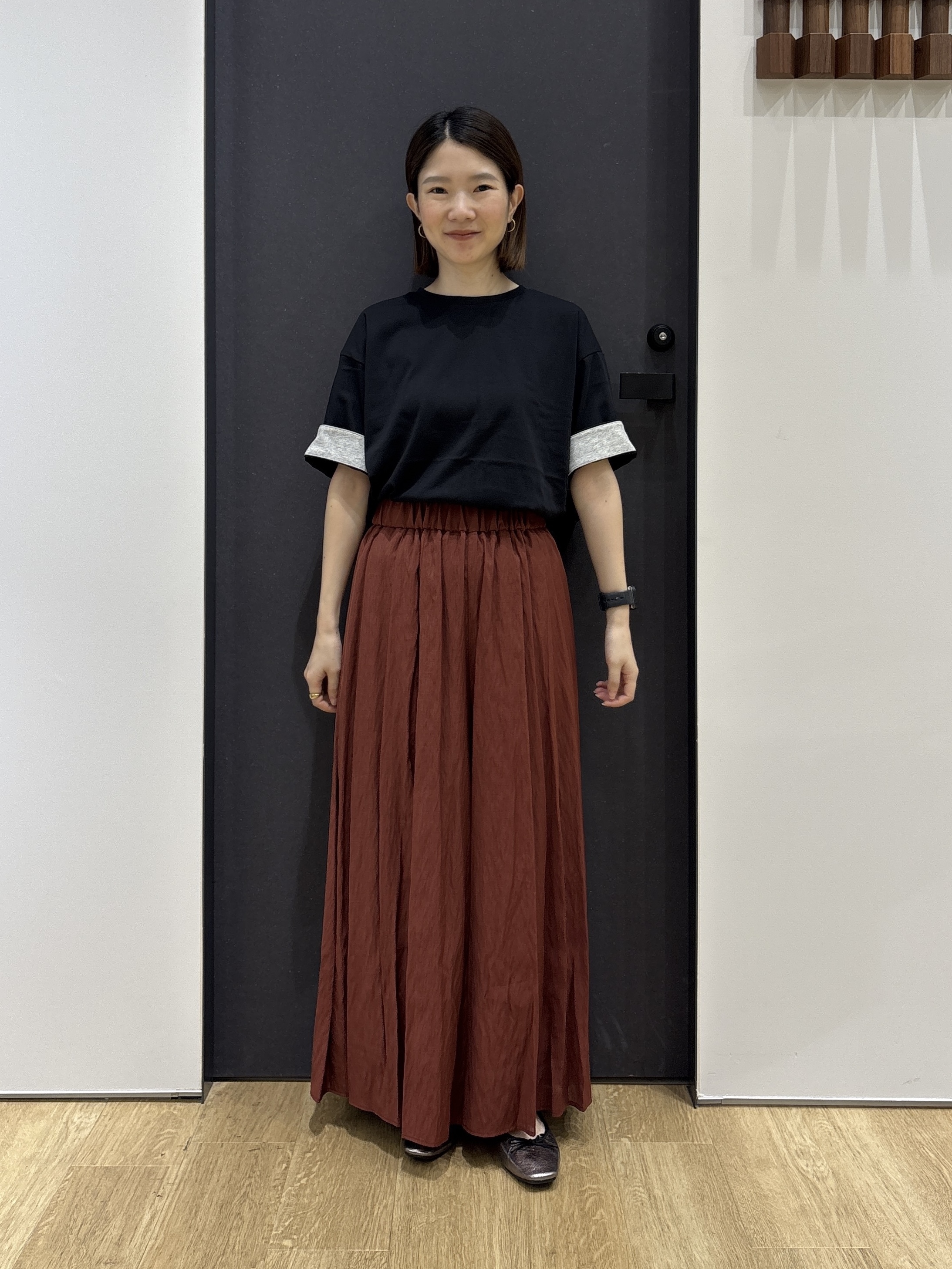 risaさんの「Dessin｜レザー調スクエアトゥ  フラットパンプス」を使ったコーディネート
