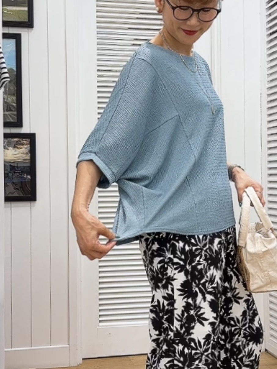Yasucoさんの「Dessin｜シュリンクジャージ カットソー」を使ったコーディネート
