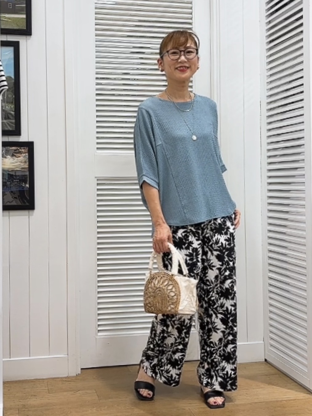 Yasucoさんの「Dessin｜シュリンクジャージ カットソー」を使ったコーディネート