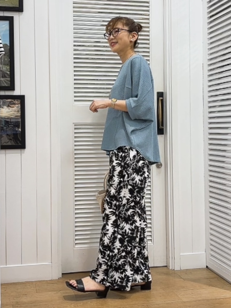 Yasucoさんの「Dessin｜シュリンクジャージ カットソー」を使ったコーディネート