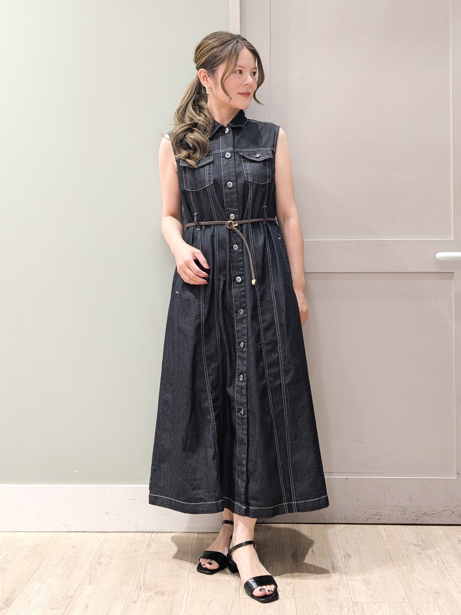 kuwawaさんの「grove｜【洗える】大人のシアーニットカーディガン」を使ったコーディネート
