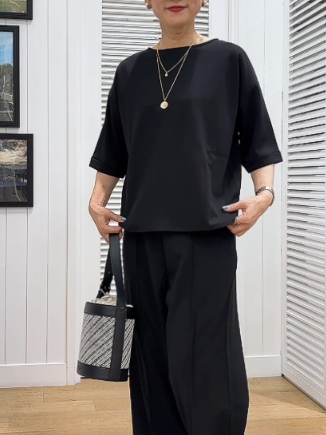 Yasucoさんの「Dessin｜【2点セット/洗える】ジョーゼットセットアップ」を使ったコーディネート