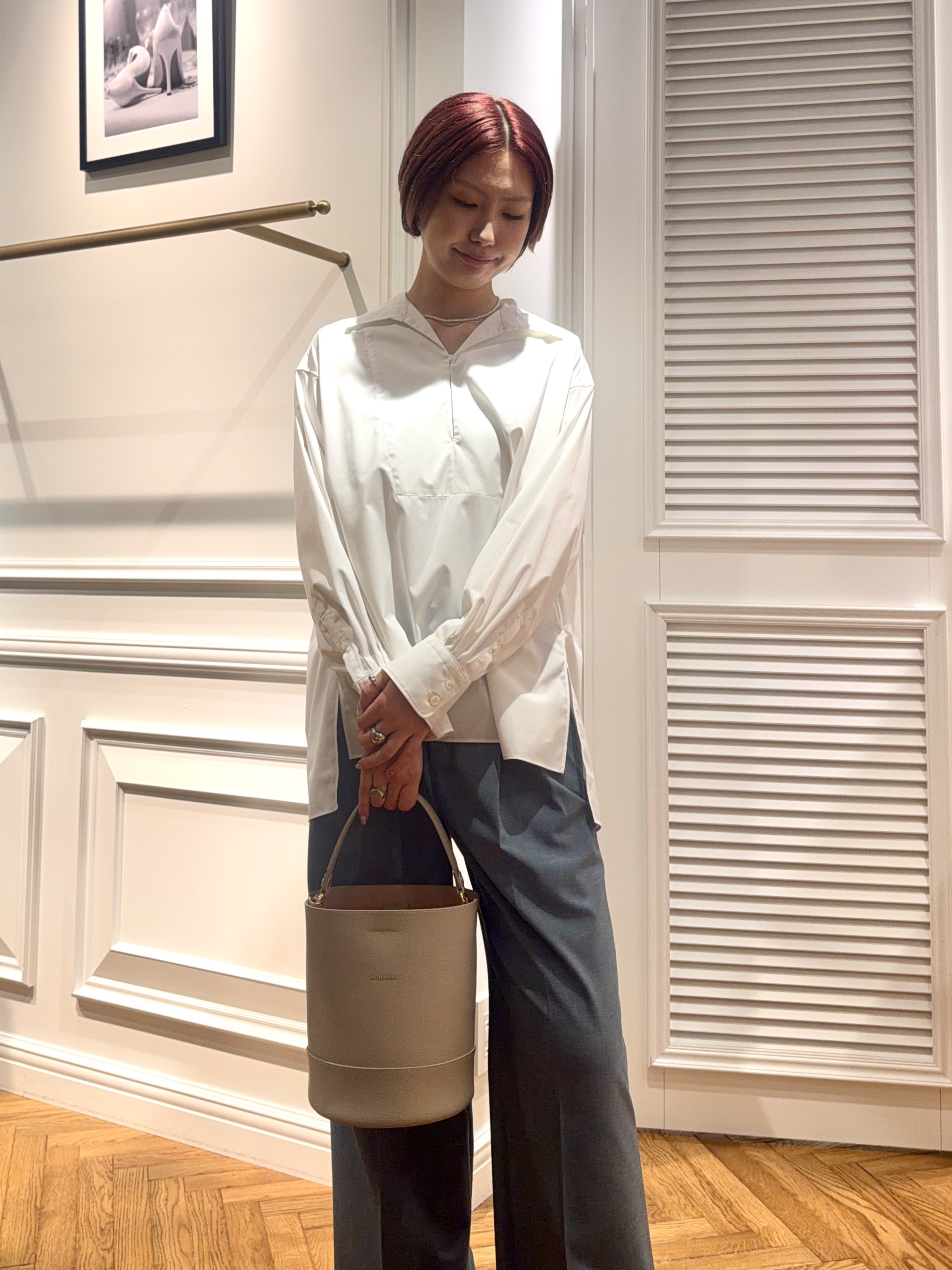 renaさんの「DRESSTERIOR｜【接触冷感/UVカット/着回し】スキッパーブラウス」を使ったコーディネート