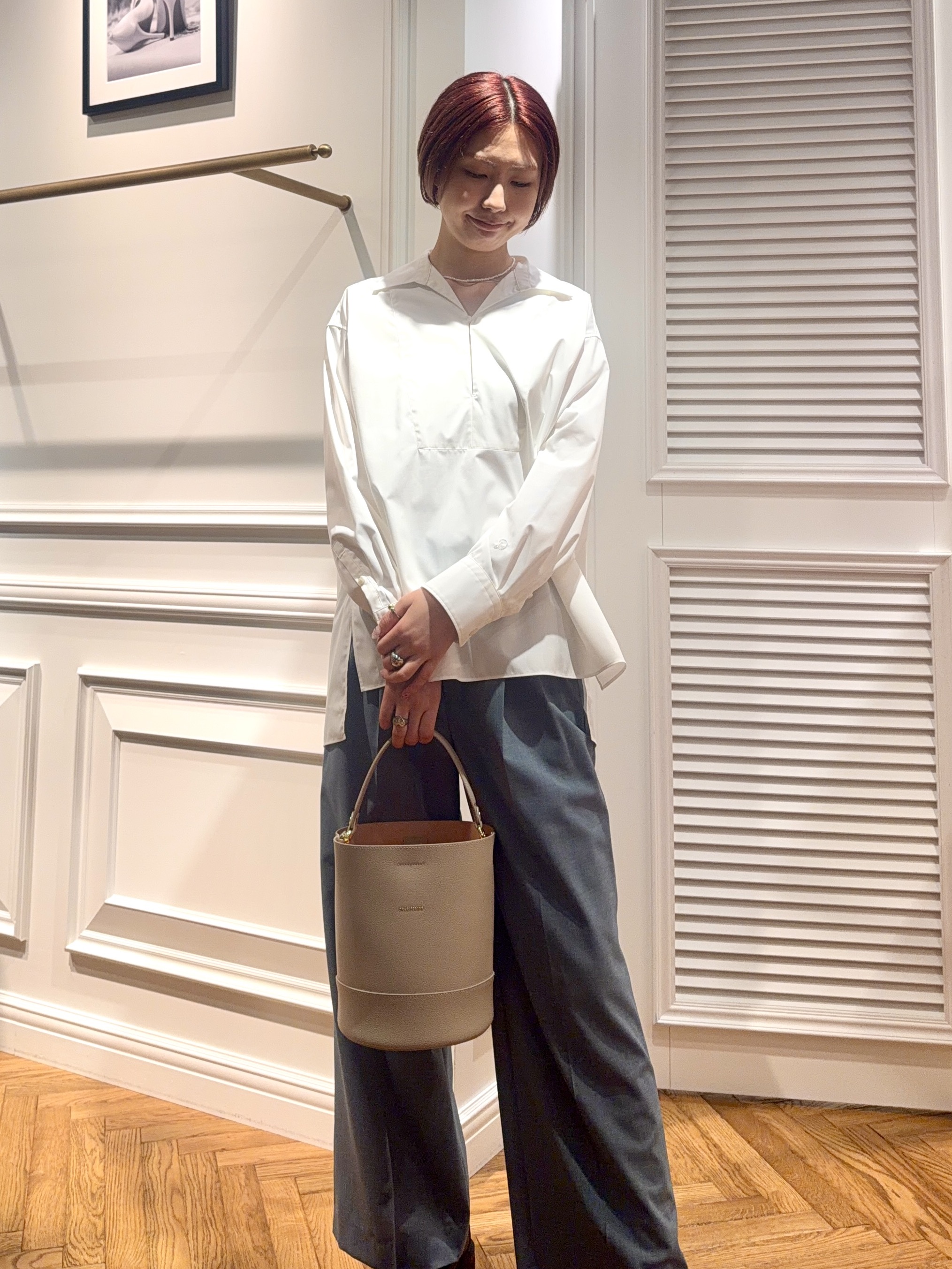 renaさんの「DRESSTERIOR｜【接触冷感/UVカット/着回し】スキッパーブラウス」を使ったコーディネート