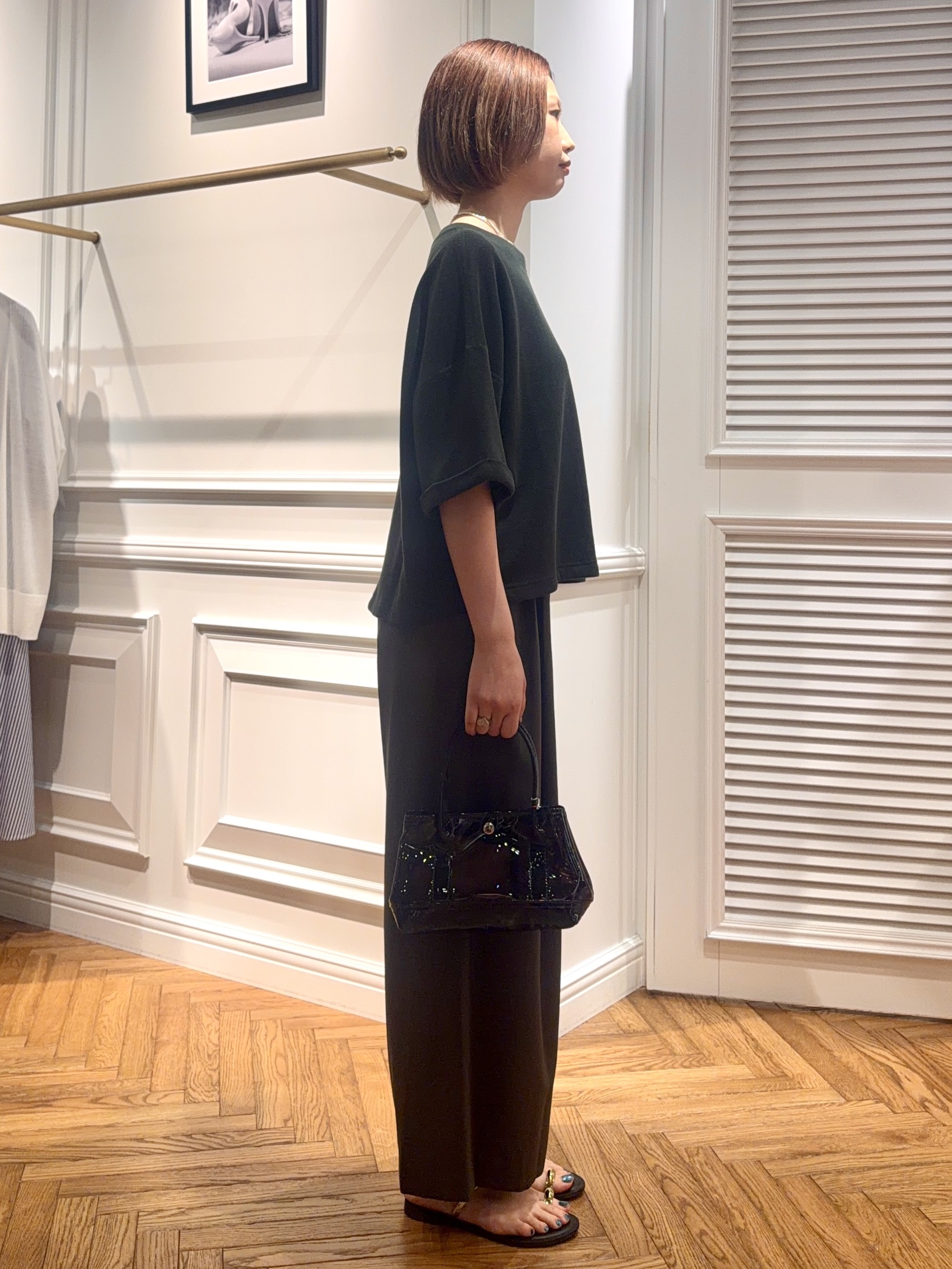 renaさんの「DRESSTERIOR｜【ウォッシャブル/セットアップ可】リネン混裏毛ドロストプルオーバー」を使ったコーディネート