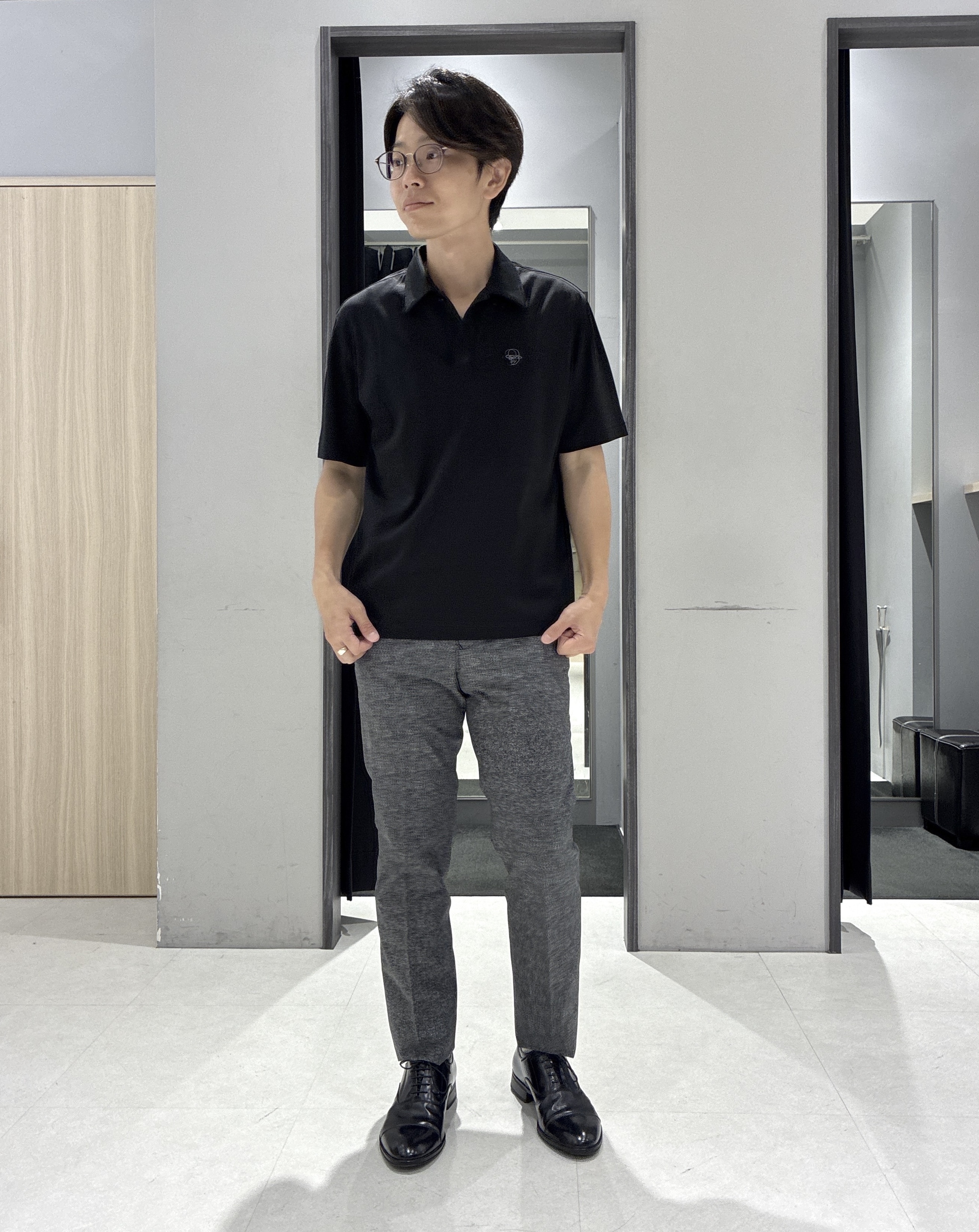 わいずみさんの「TAKEO KIKUCHI｜【接触冷感】アイスクリアコットン ワンポイント ポロシャツ」を使ったコーディネート