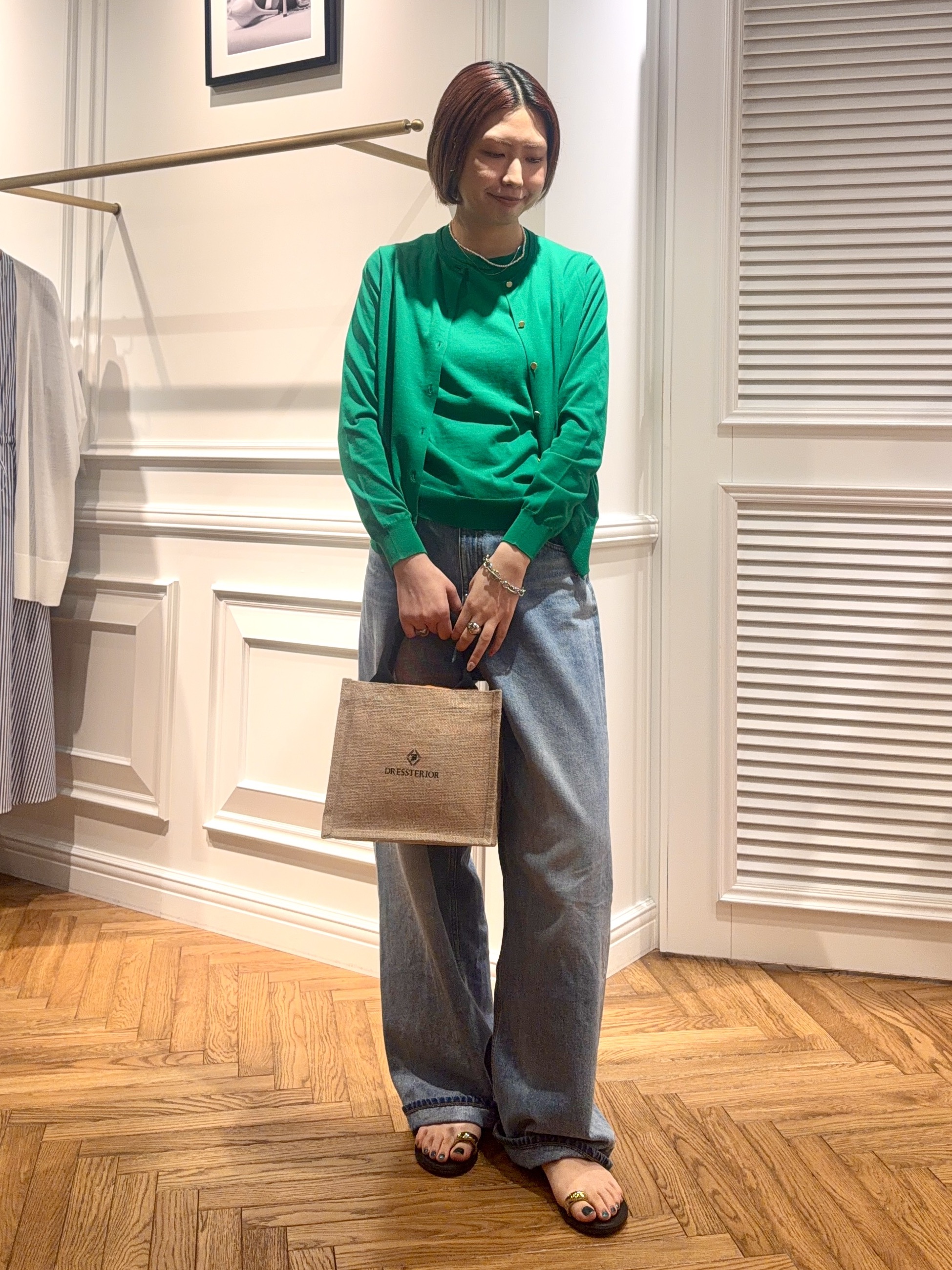 renaさんの「DRESSTERIOR｜【ウォッシャブル】コットンシルク カーディガン」を使ったコーディネート