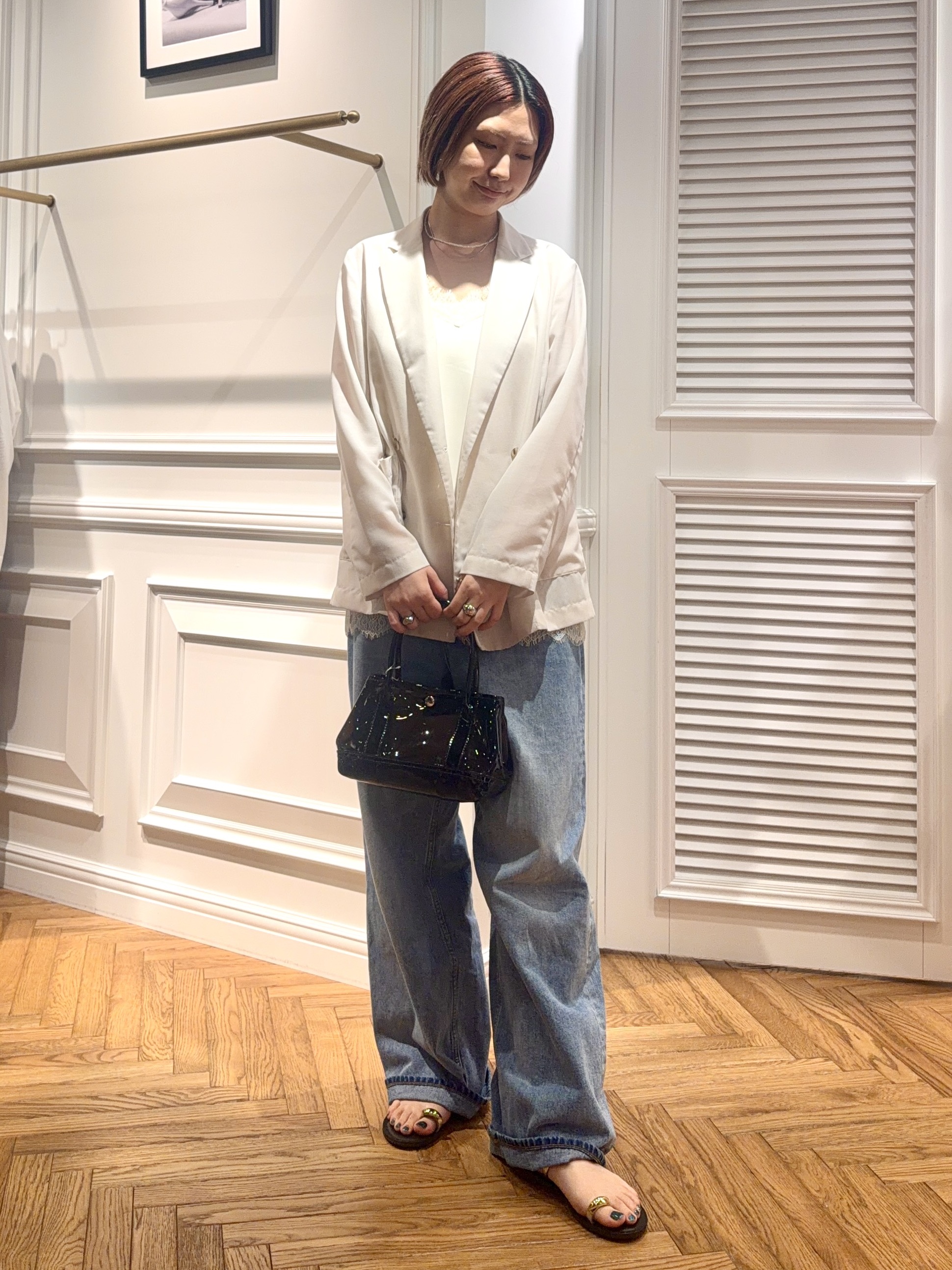renaさんの「DRESSTERIOR｜【接触冷感/防シワ機能/ウォッシャブル】クールタッチ リネンブレンドシアージャケット」を使ったコーディネート