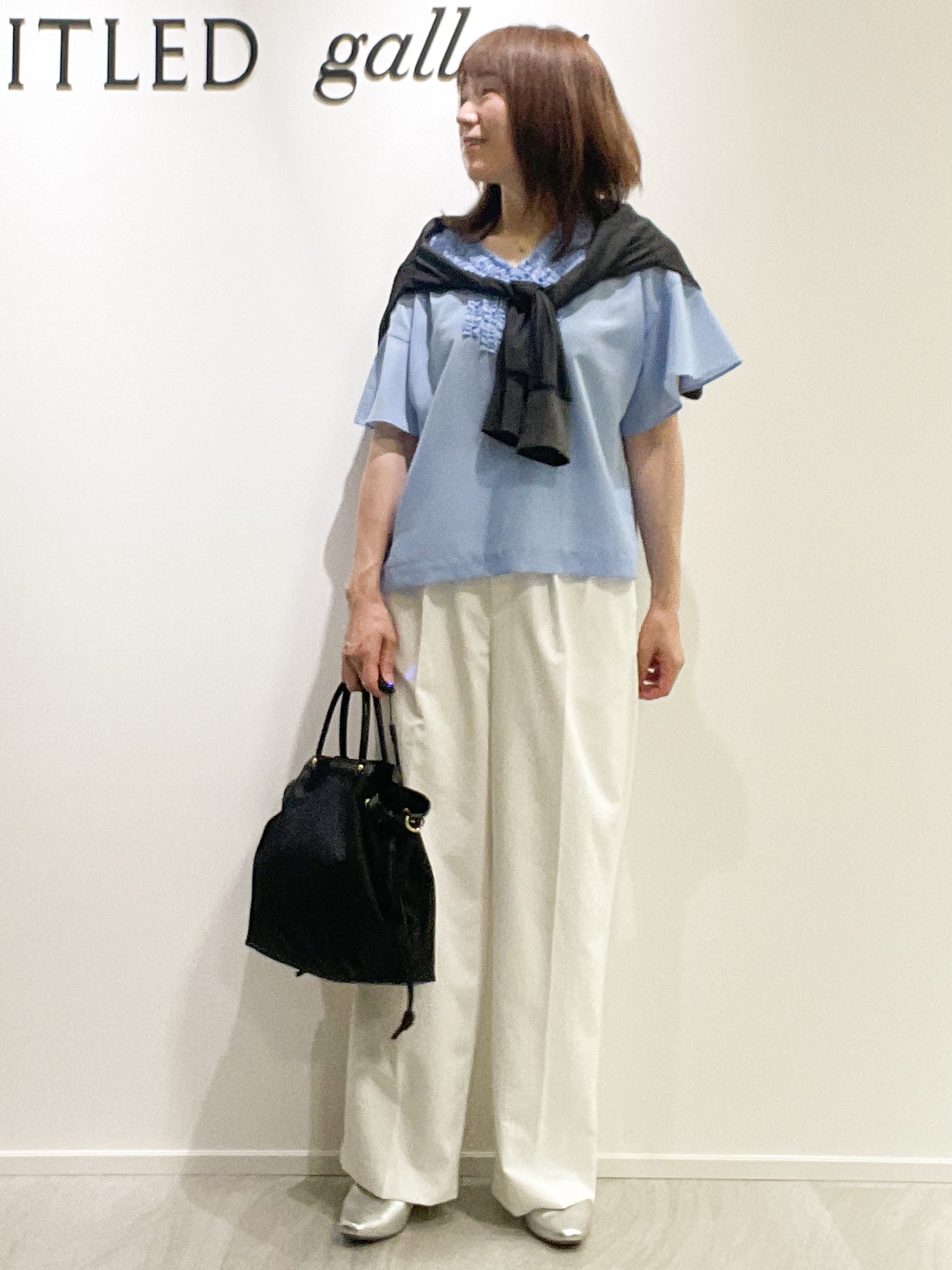 めいさんの「UNTITLED｜【7色展開/ゆったり/ショート丈】シアートリコットカーディガン」を使ったコーディネート