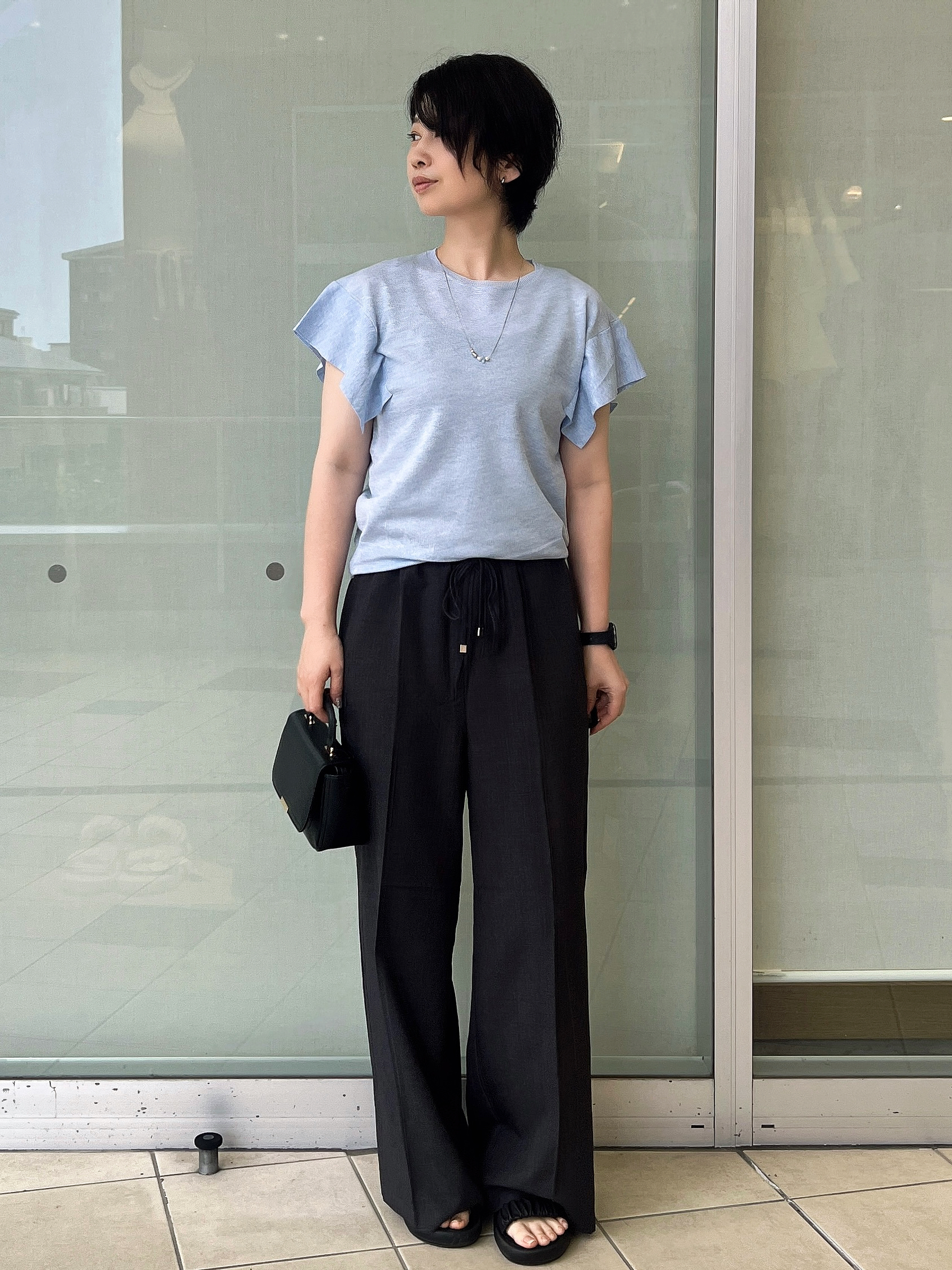 yo-koさんの「OPAQUE.CLIP｜『STORY Web7月掲載』ドライタッチラメニット《UV／洗える／6col》」を使ったコーディネート