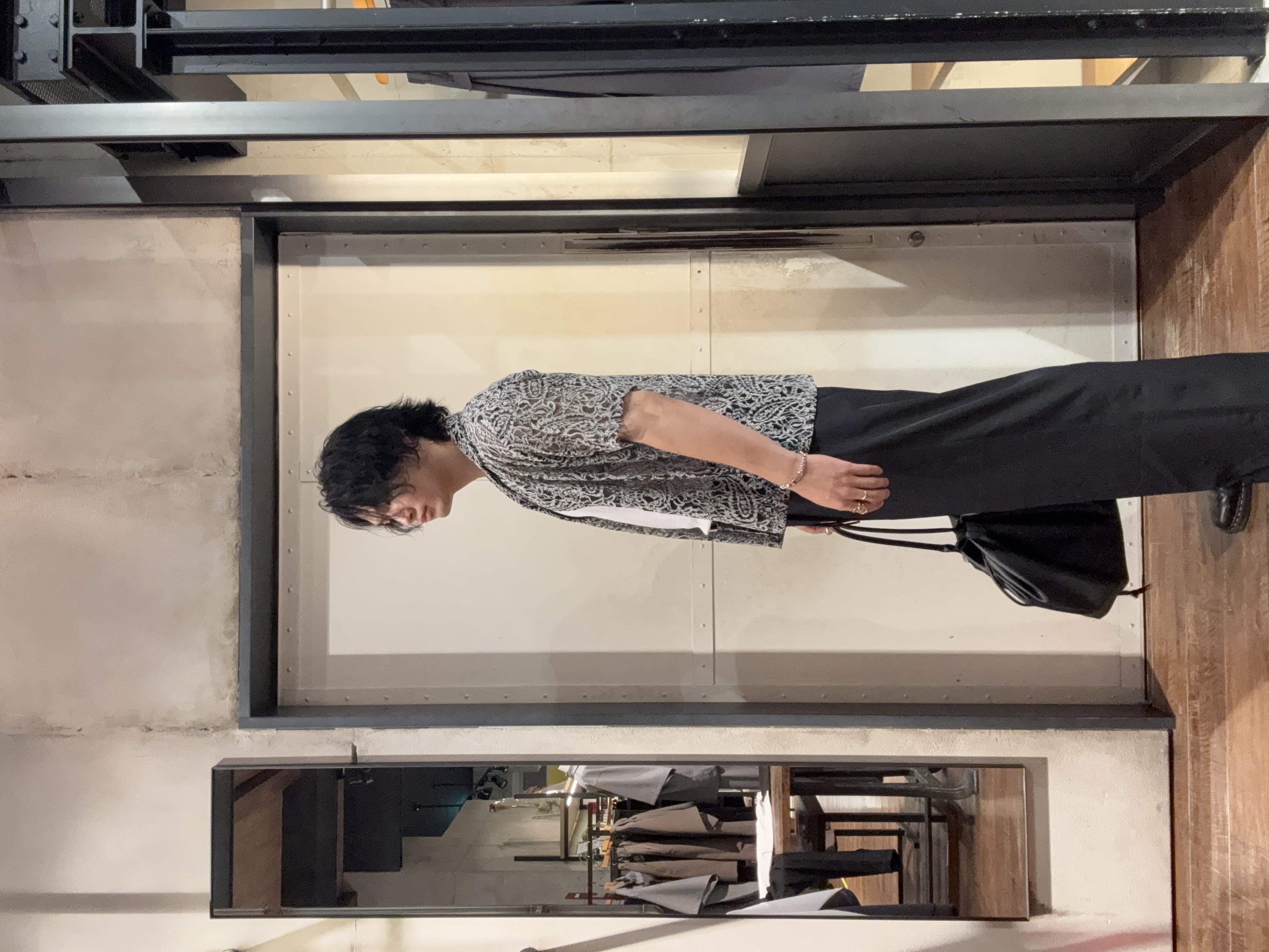 大江正眞さんの「tk.TAKEO KIKUCHI｜【今年大注目！】モールレースペイズリーシャツ/ルーズ/通気性/夏/夏服/トレンド」を使ったコーディネート