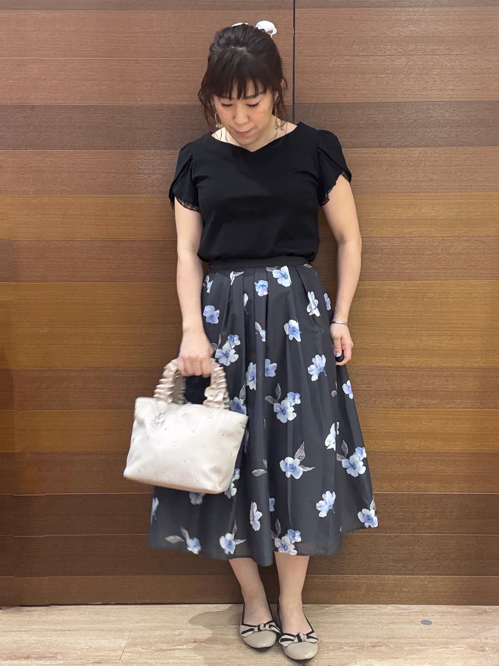 maichiさんの「OPAQUE.CLIP｜【接触冷感／UVケア】ハートネックレースレイヤードトップス《洗濯機OK／6col》」を使ったコーディネート